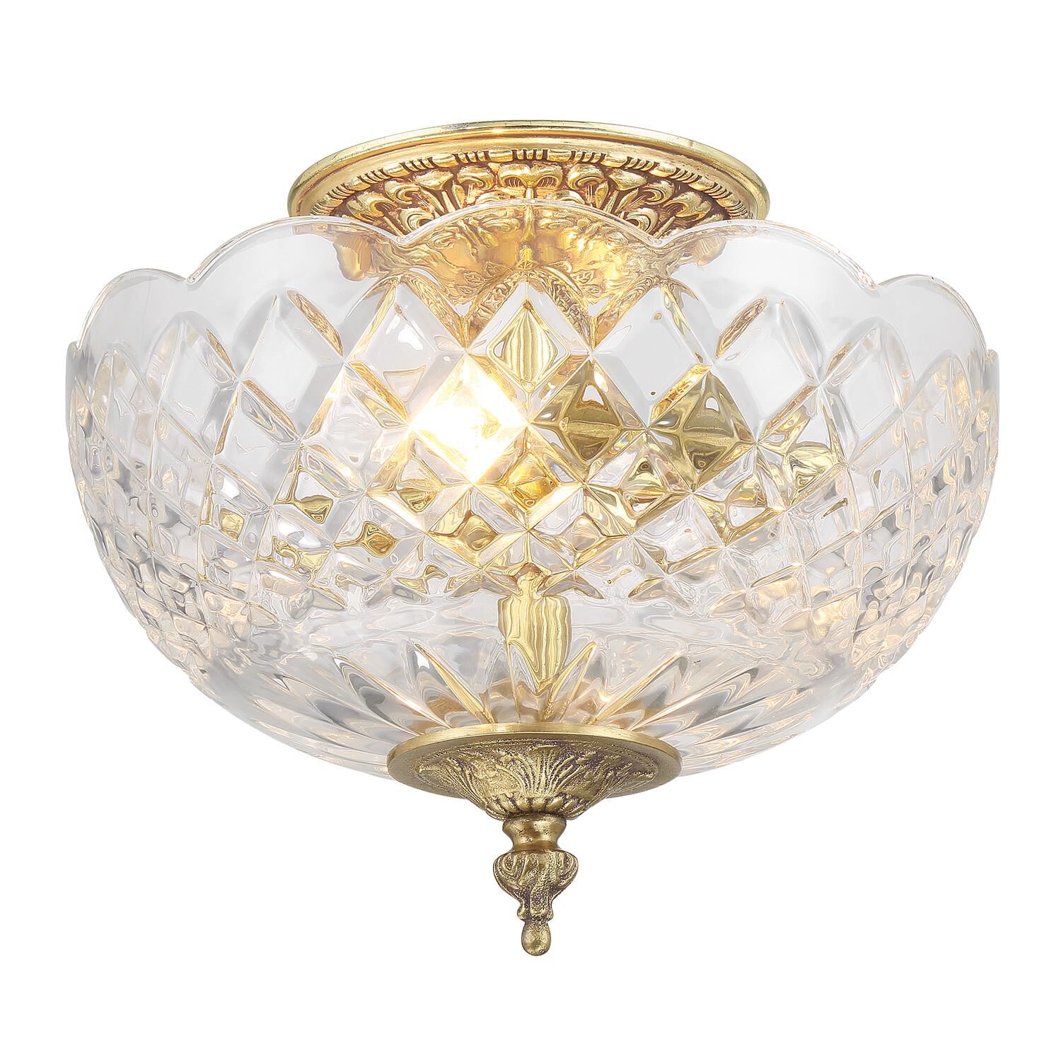 Ceiling Mount 12 Inch 2 Light Semi Flush Mount by Crystorama