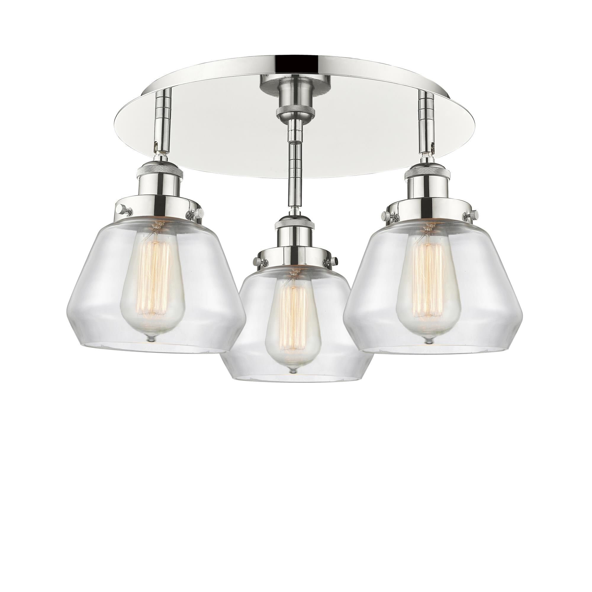 Shown in Polished Nickel finish and Clear glass