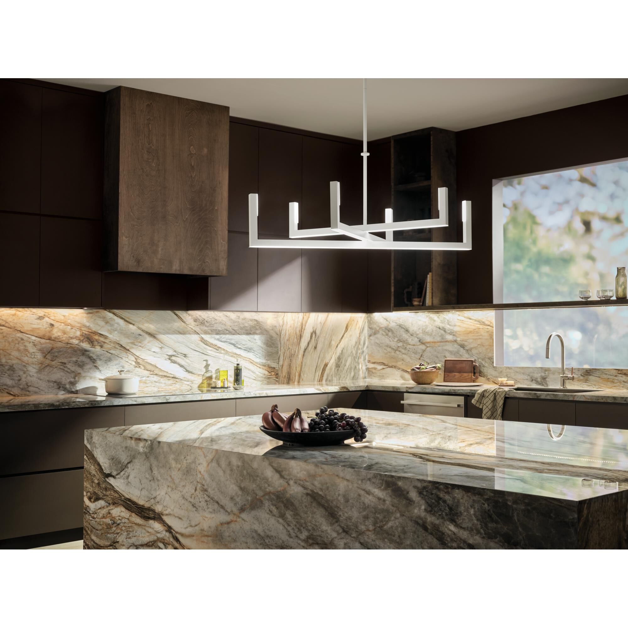 Priam 43 Inch 6 Light LED Chandelier by Elan Lighting