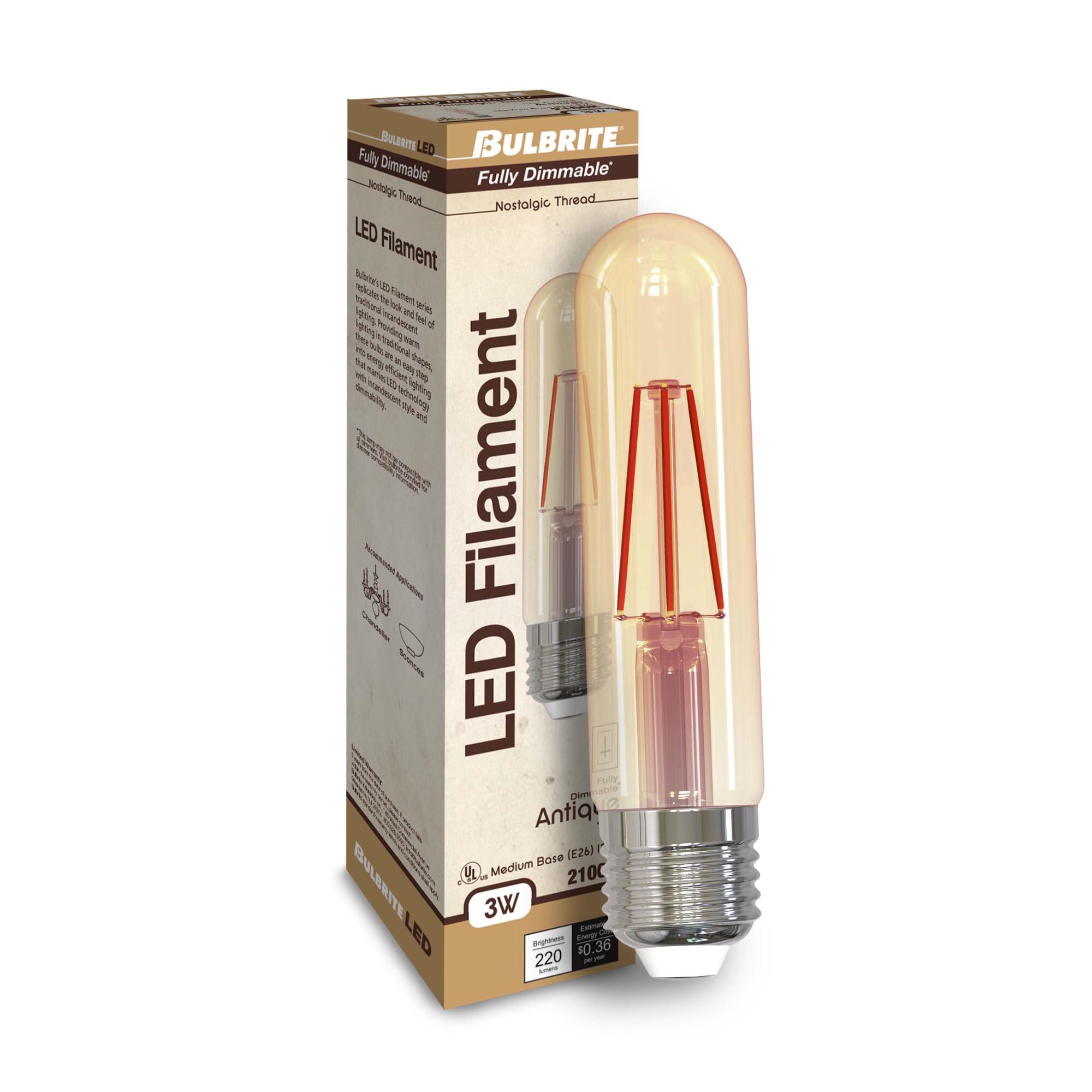 Dimmable 3 Watt 2100K T9 LED Light Bulb by Bulbrite