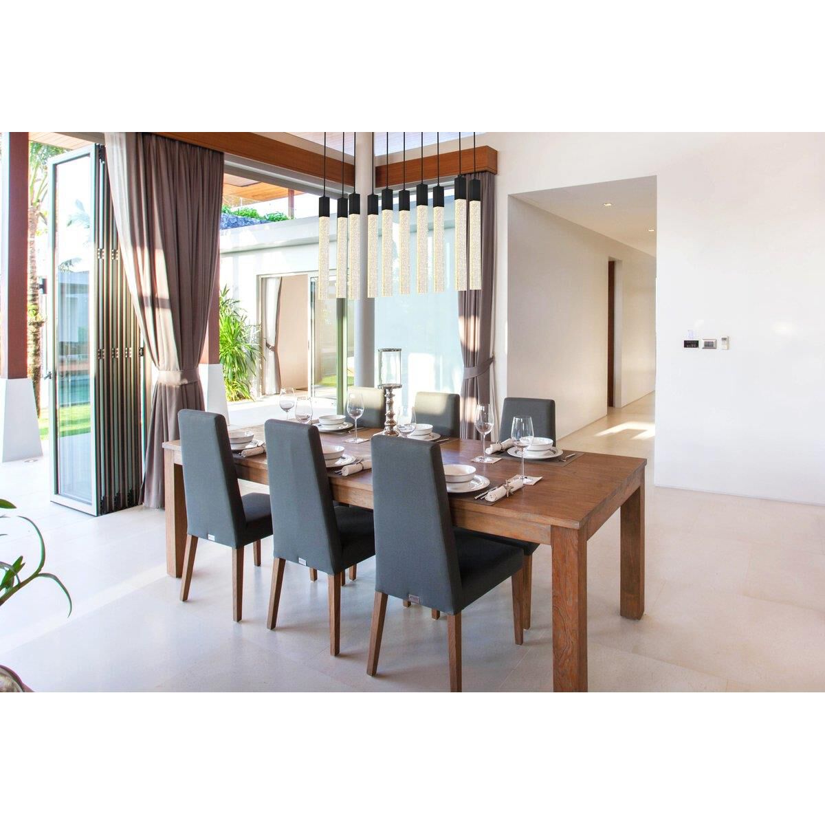 Weston 42 Inch 10 Light LED Linear Suspension Light by Elegant Lighting