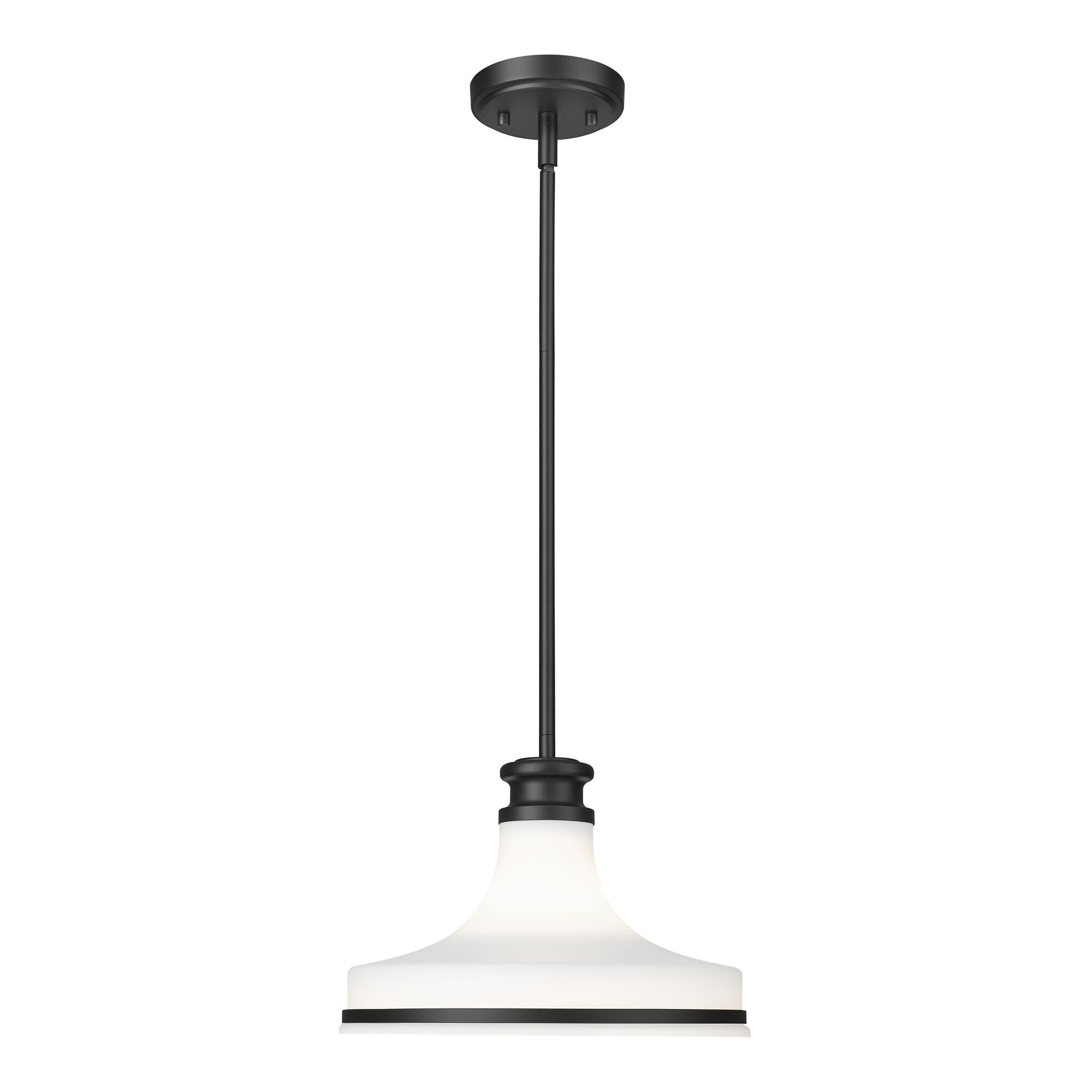 Shown in Matte Black finish and Matte Opal glass