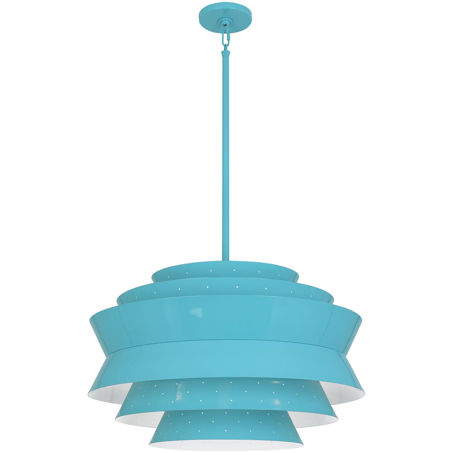 Shown in Egg Blue Gloss finish and Perforated Metal shade