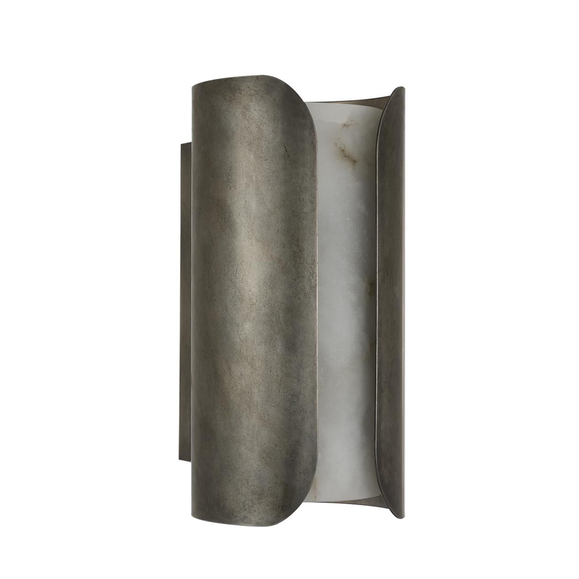 Shown in Mottled Pewter finish and Alabaster shade