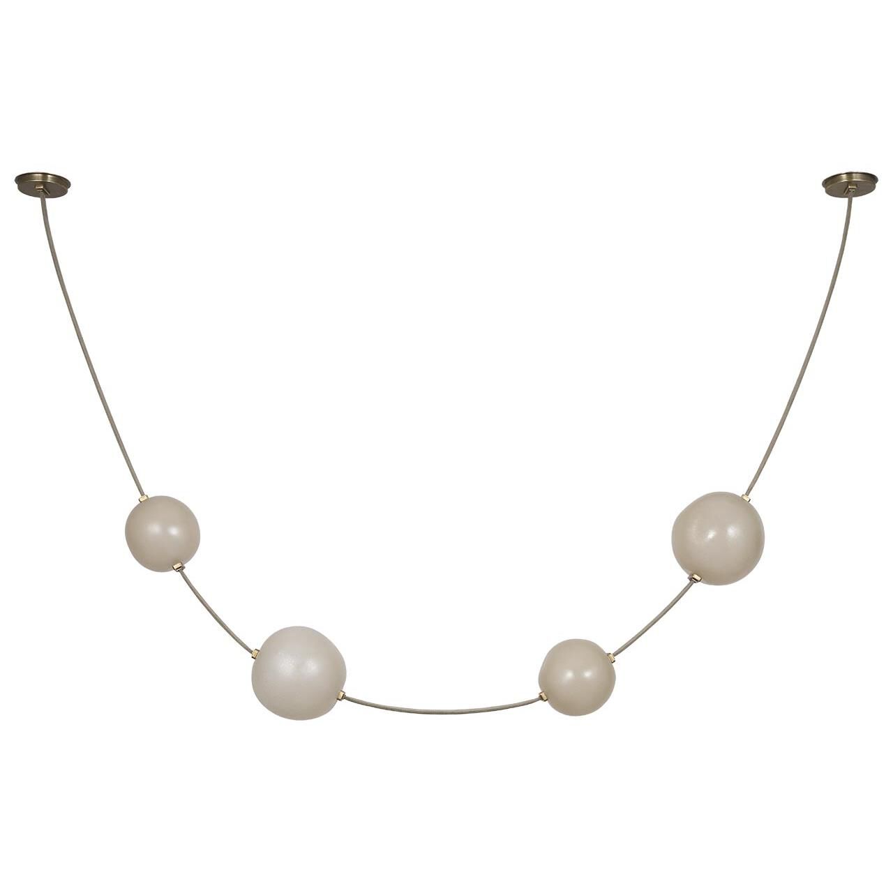 Shown in Ash Suede And Mottled Brass finish and Fizzy Nude glass