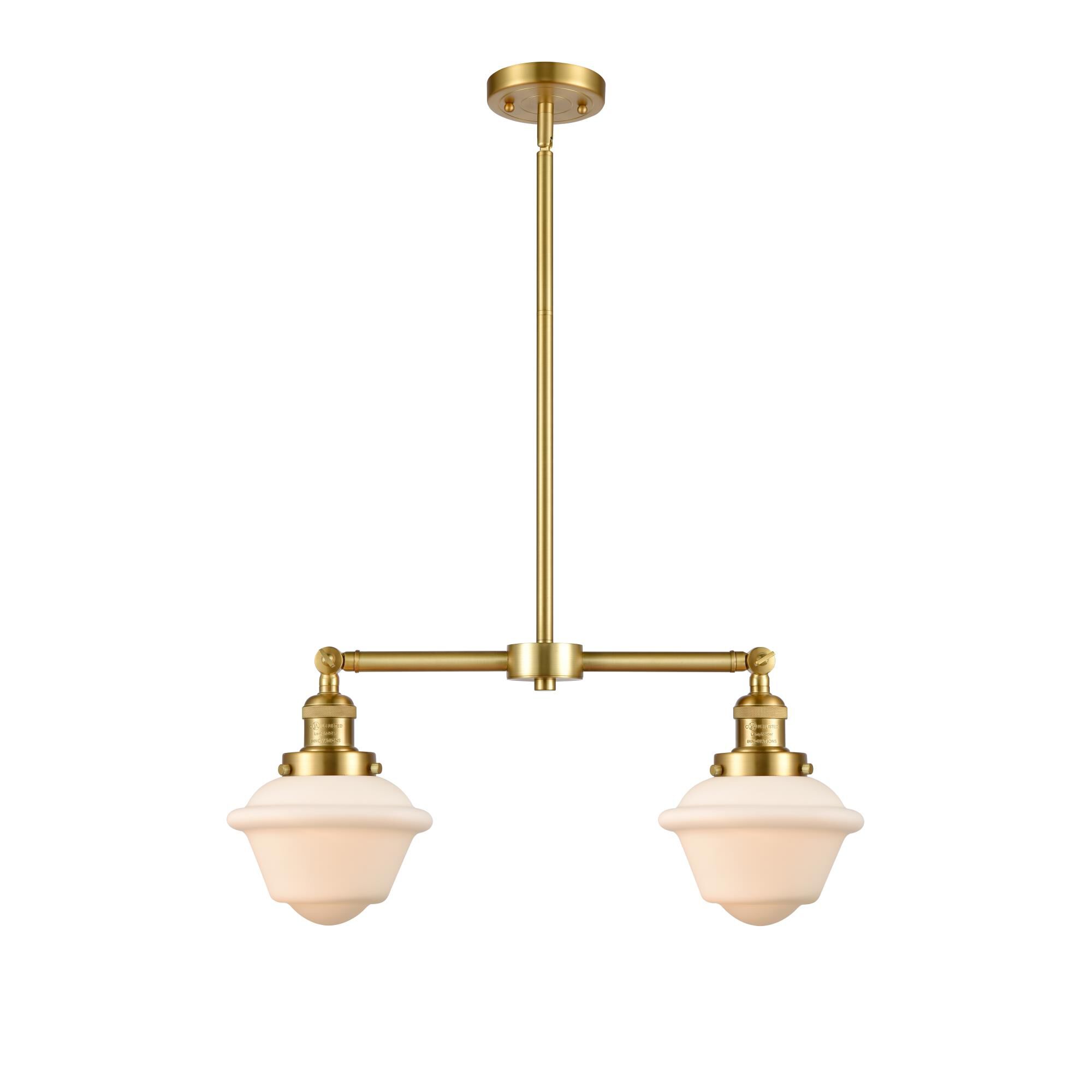 Shown in Satin Gold finish and Matte White Cased Small Oxford glass