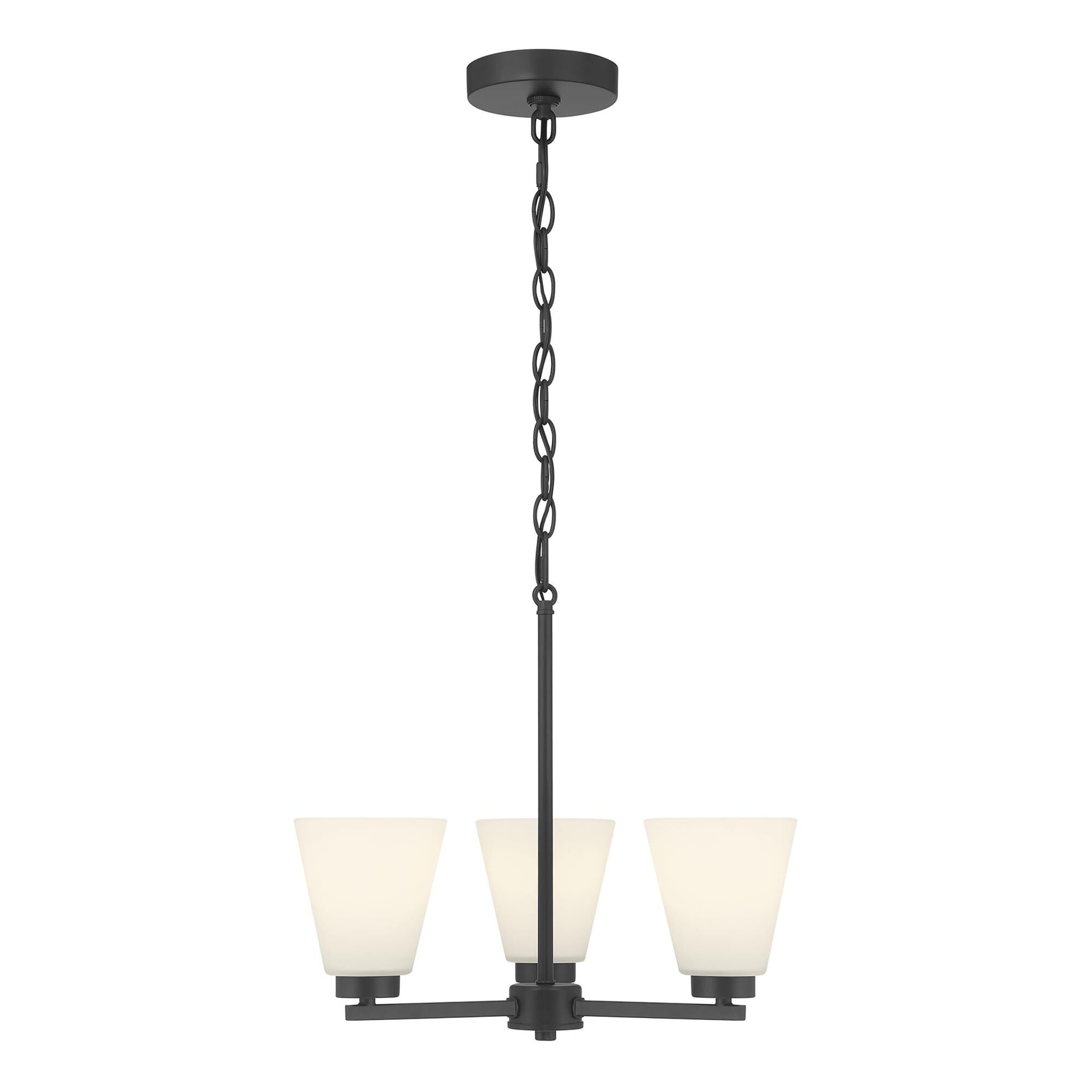 Shown in Matte Black finish and White Frosted glass