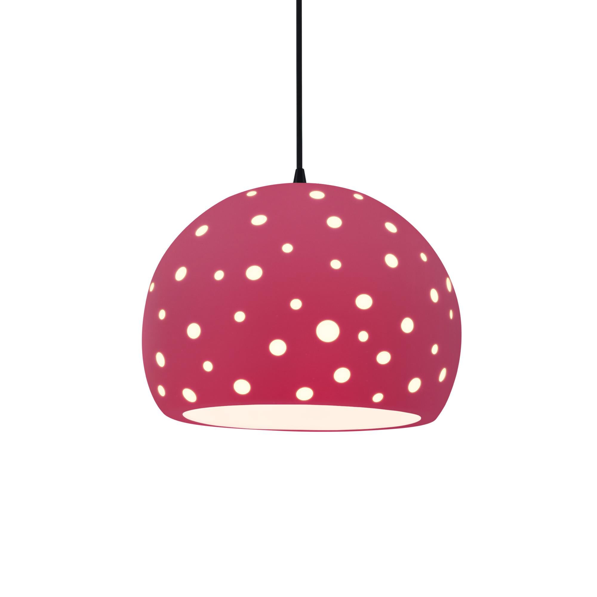 Shown in Matte Black finish and Cerise shade