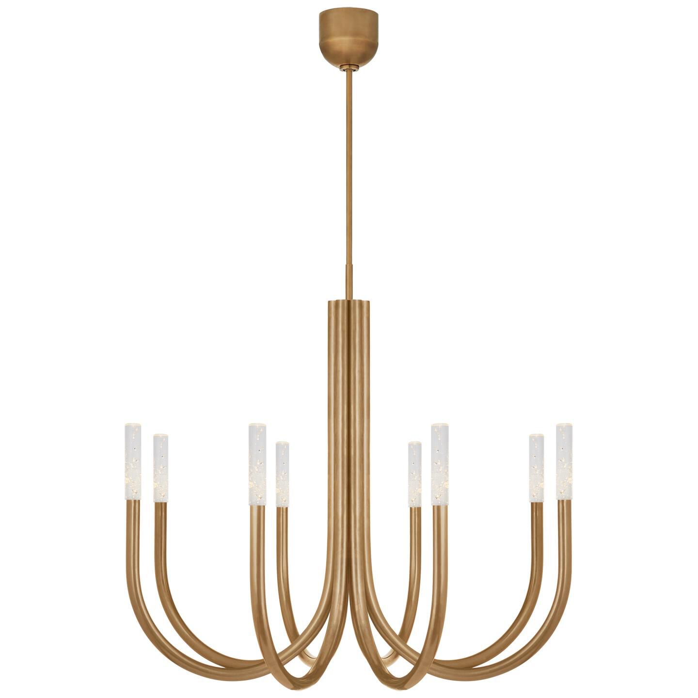 Shown in Antique-Burnished Brass finish and Seeded glass