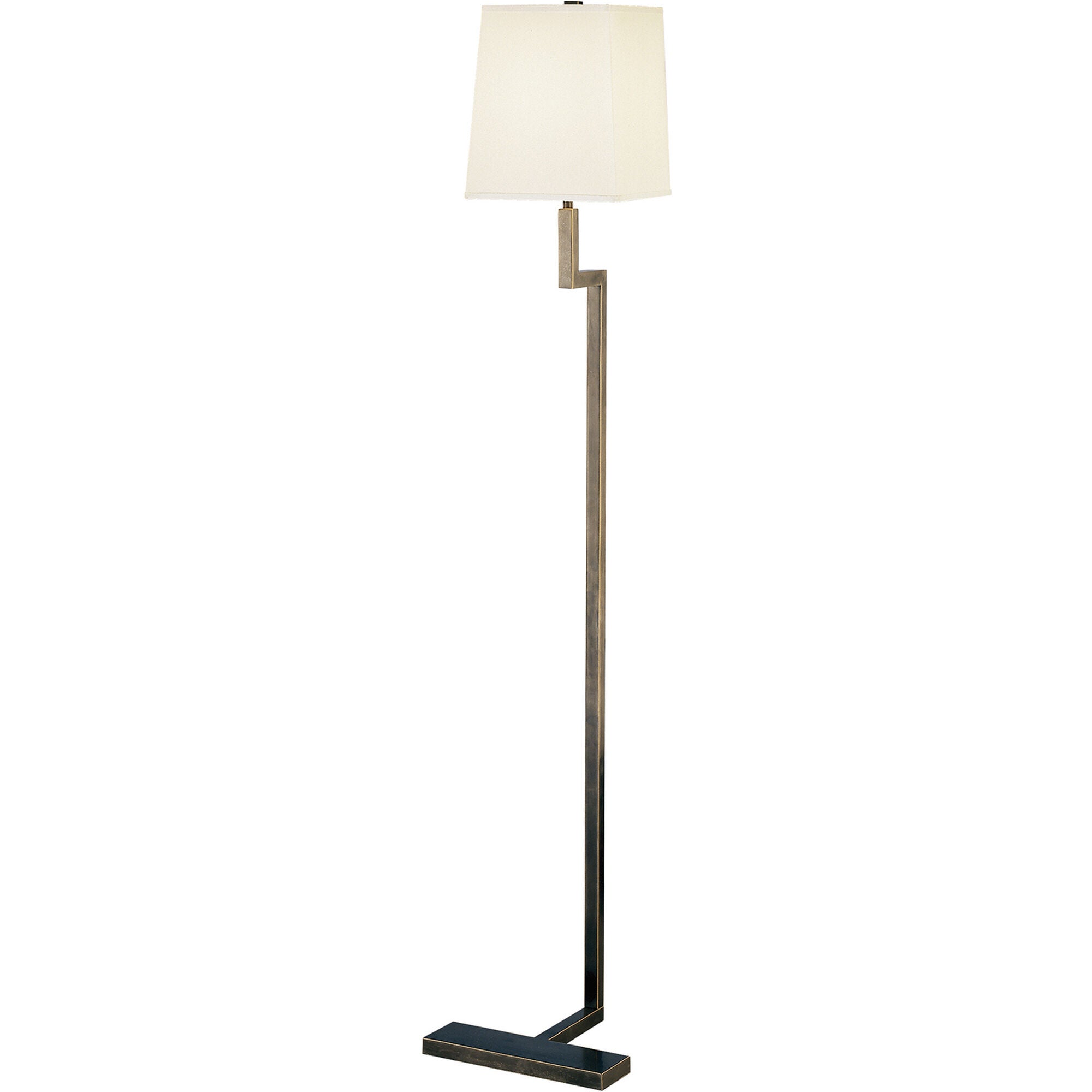 Shown in Deep Patina Bronze finish and Square Snowflake Fabric With Top Diffuser shade
