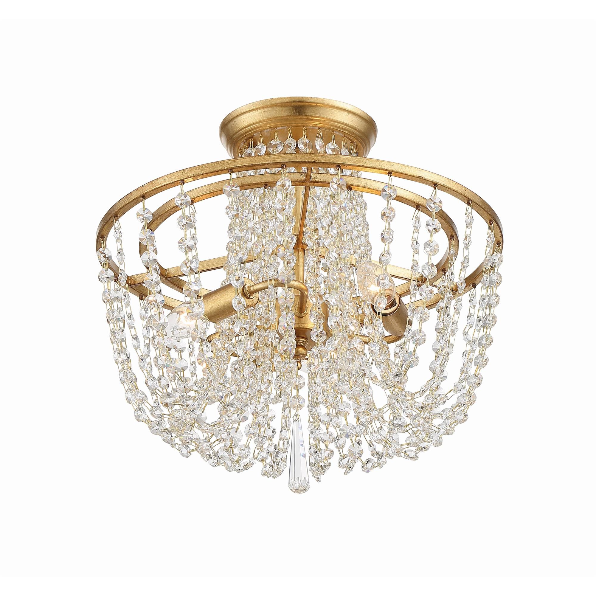 Shown in Antique Gold finish and Hand Cut Crystal crystal