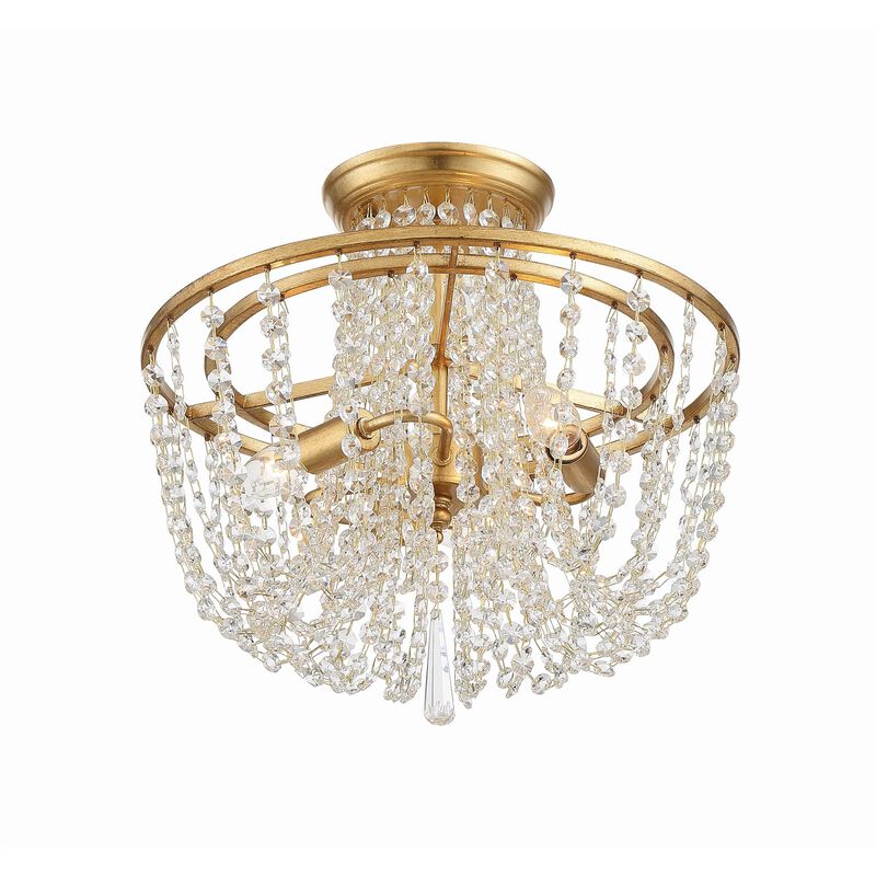 Arcadia 15 Inch 3 Light Semi Flush Mount by Crystorama