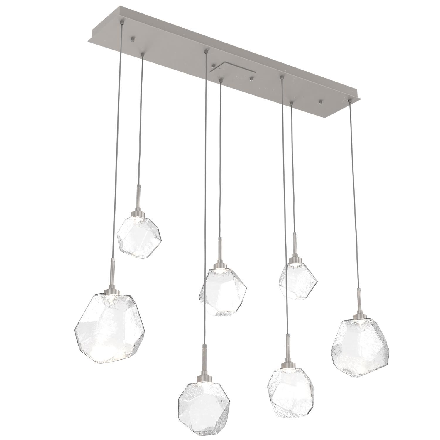 Shown in Metallic Beige Silver finish and Clear glass