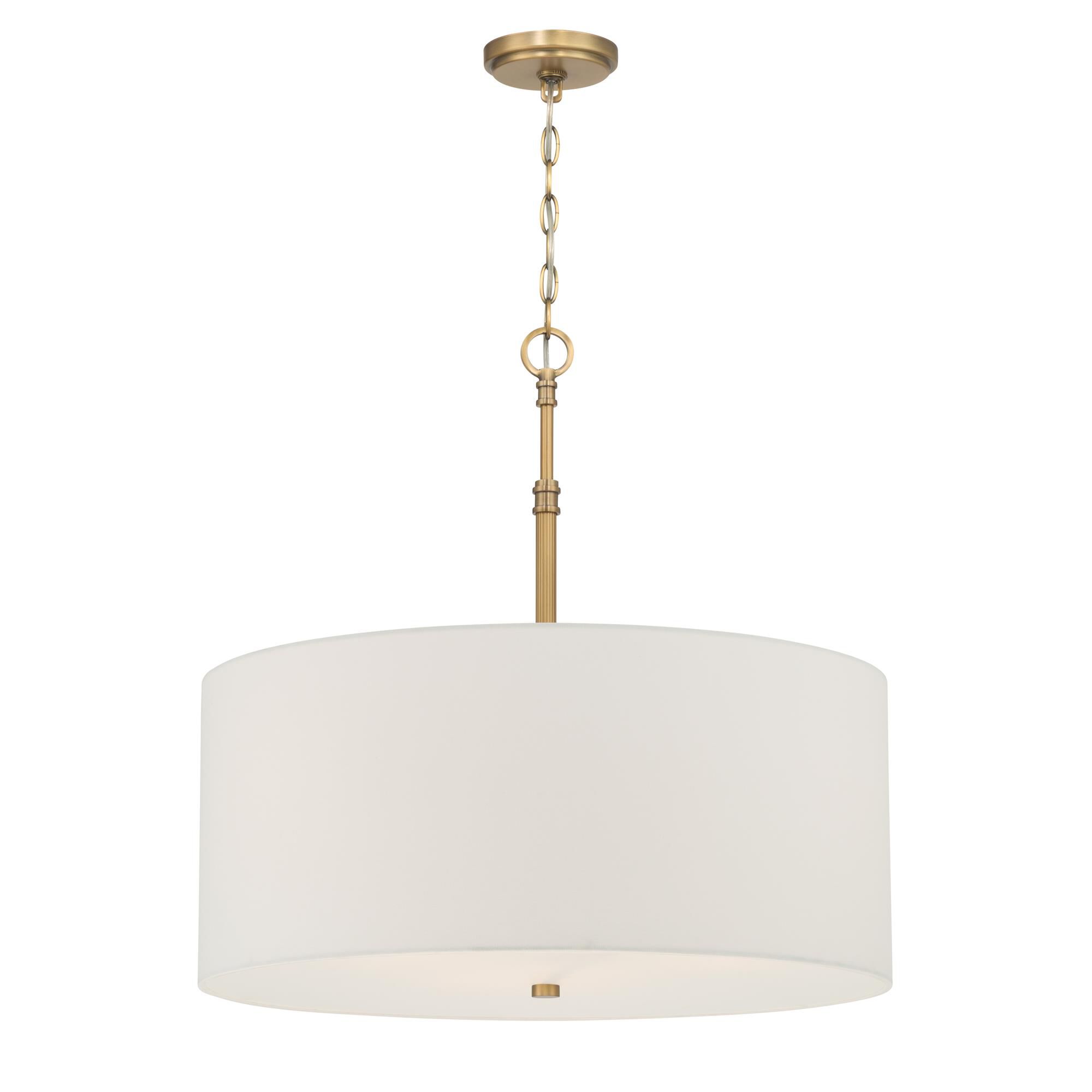 Shown in Legacy Brass finish and White shade