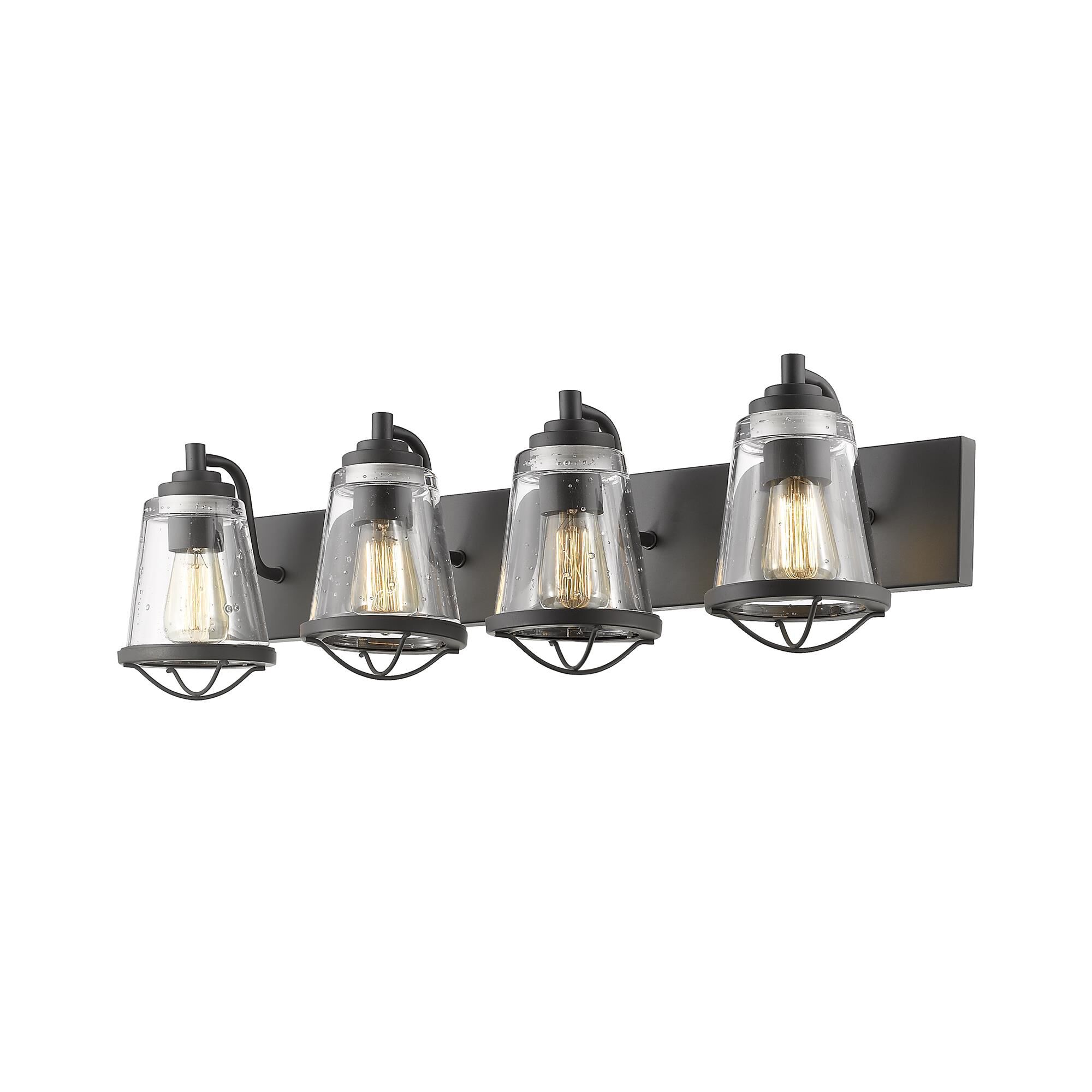Shown in Bronze finish and Glass shade