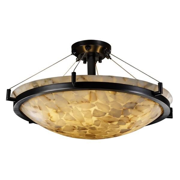 Alabaster Rocks! 27 Inch 5 Light LED Semi Flush Mount by Justice Design Group