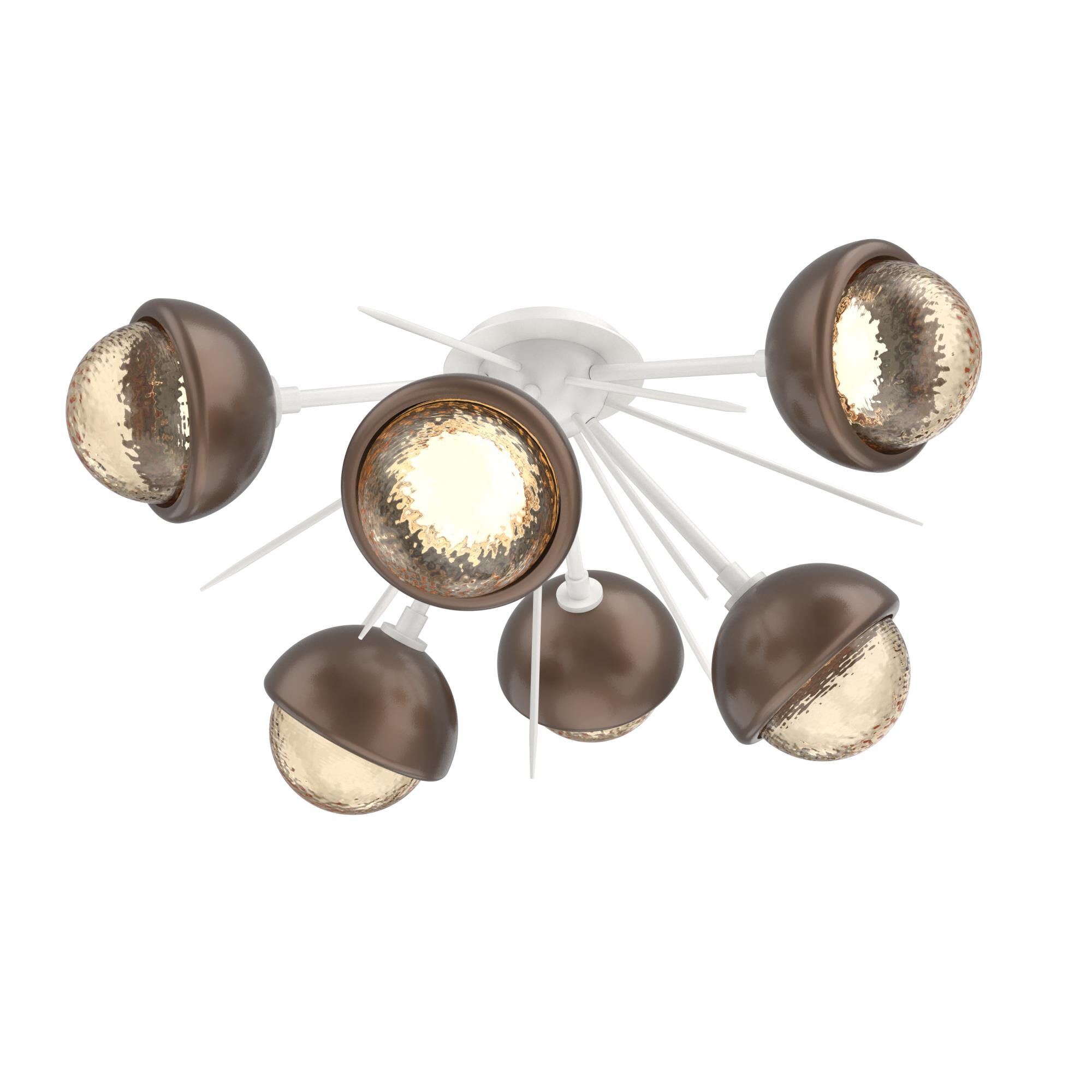 Shown in Salt White finish and Amber glass and Burnished Bronze accent