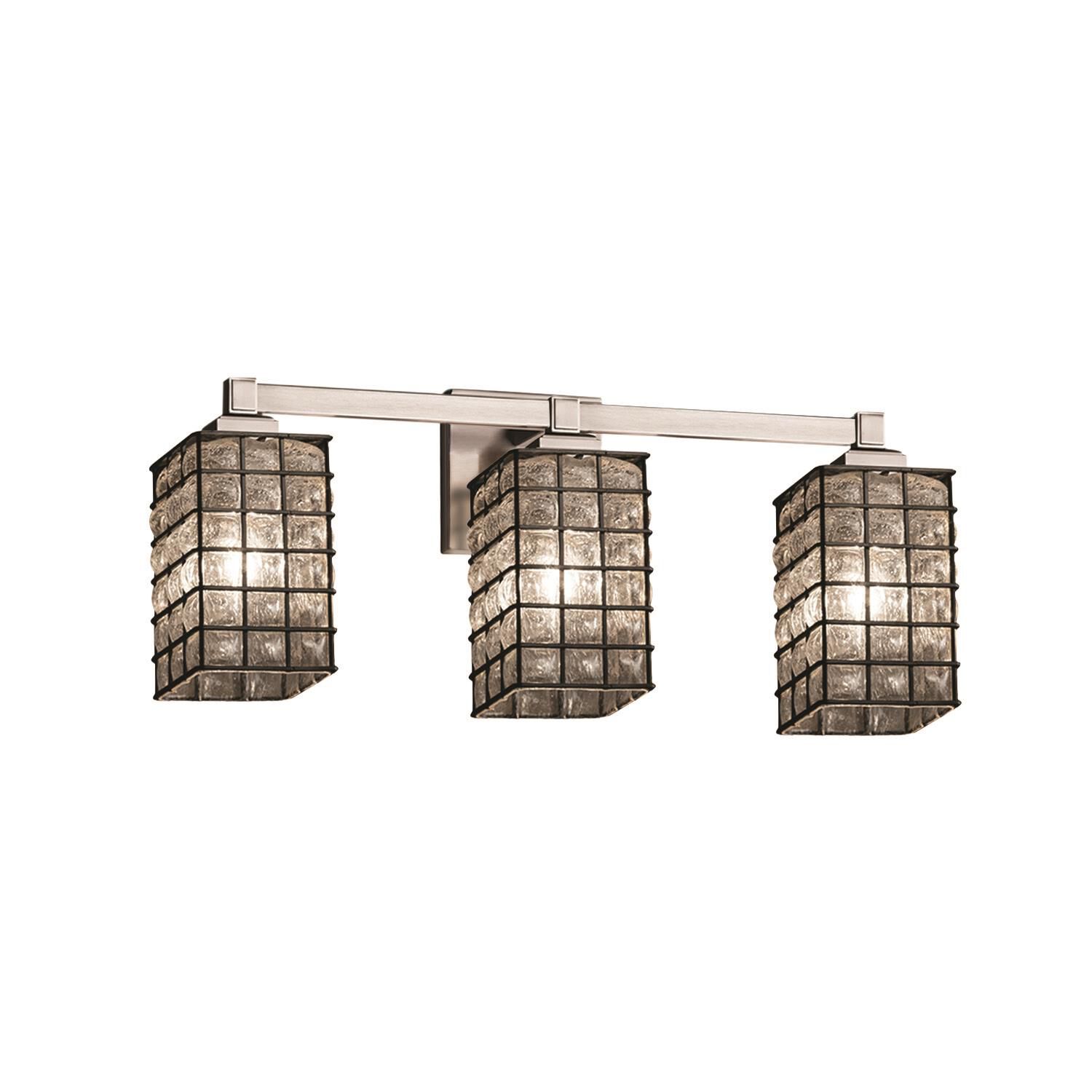 Wire Glass 22 Inch 3 Light Bath Vanity Light by Justice Design Group