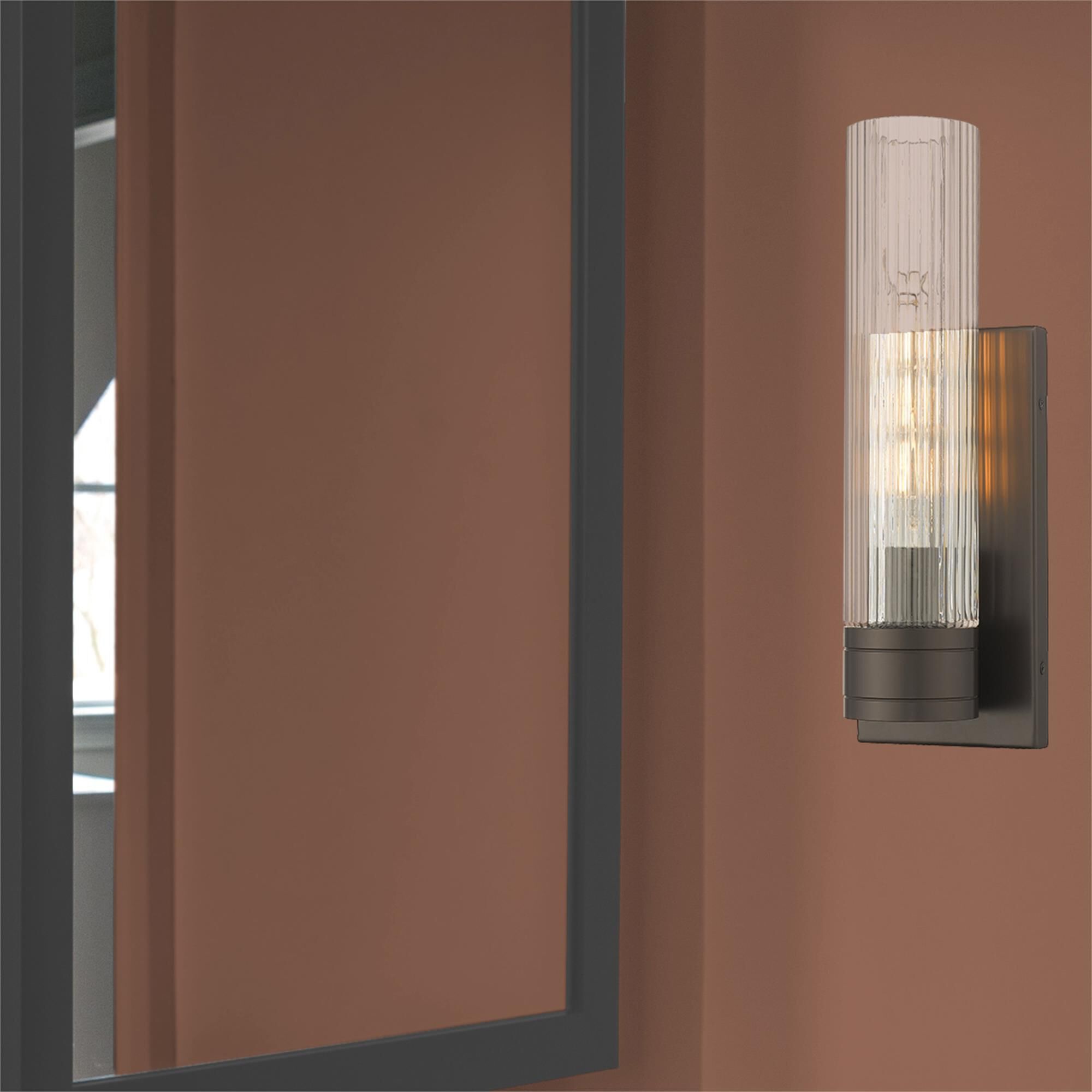 Shown in Oil Rubbed Bronze finish and Striped Clear glass