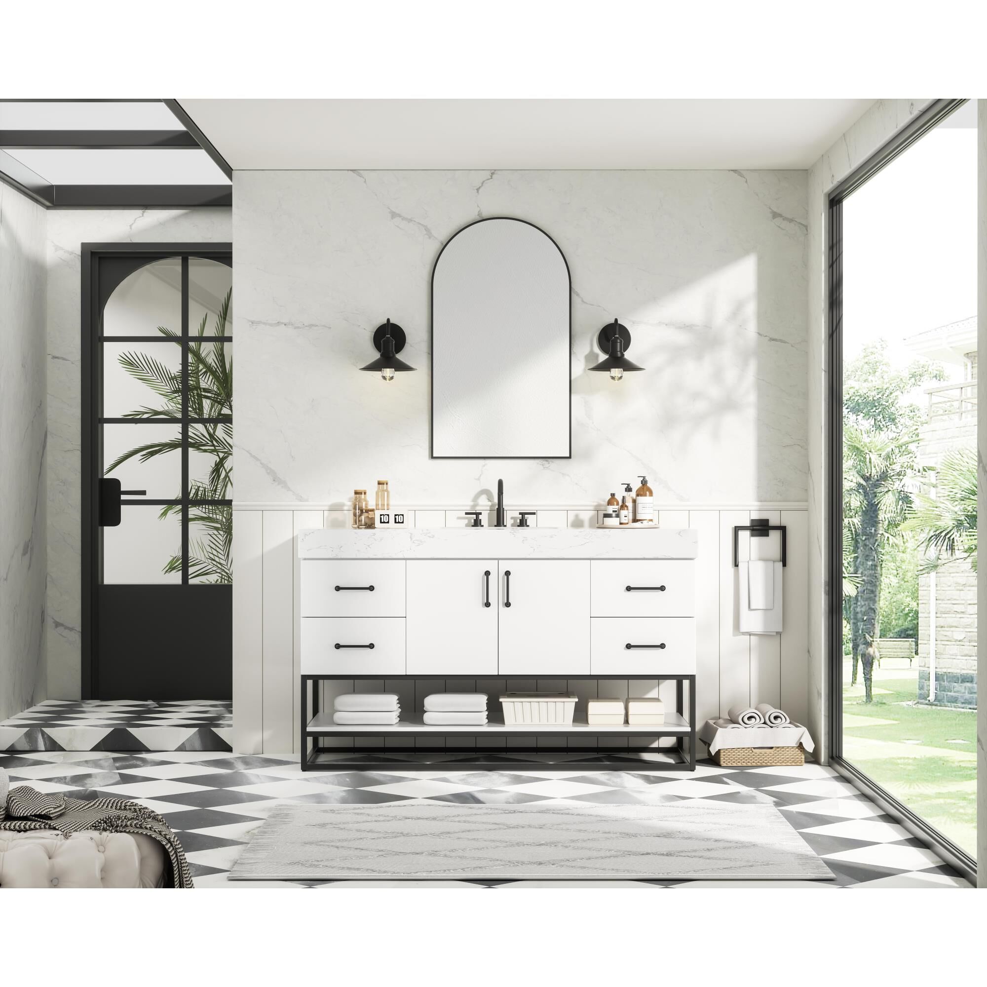 Shown in White finish