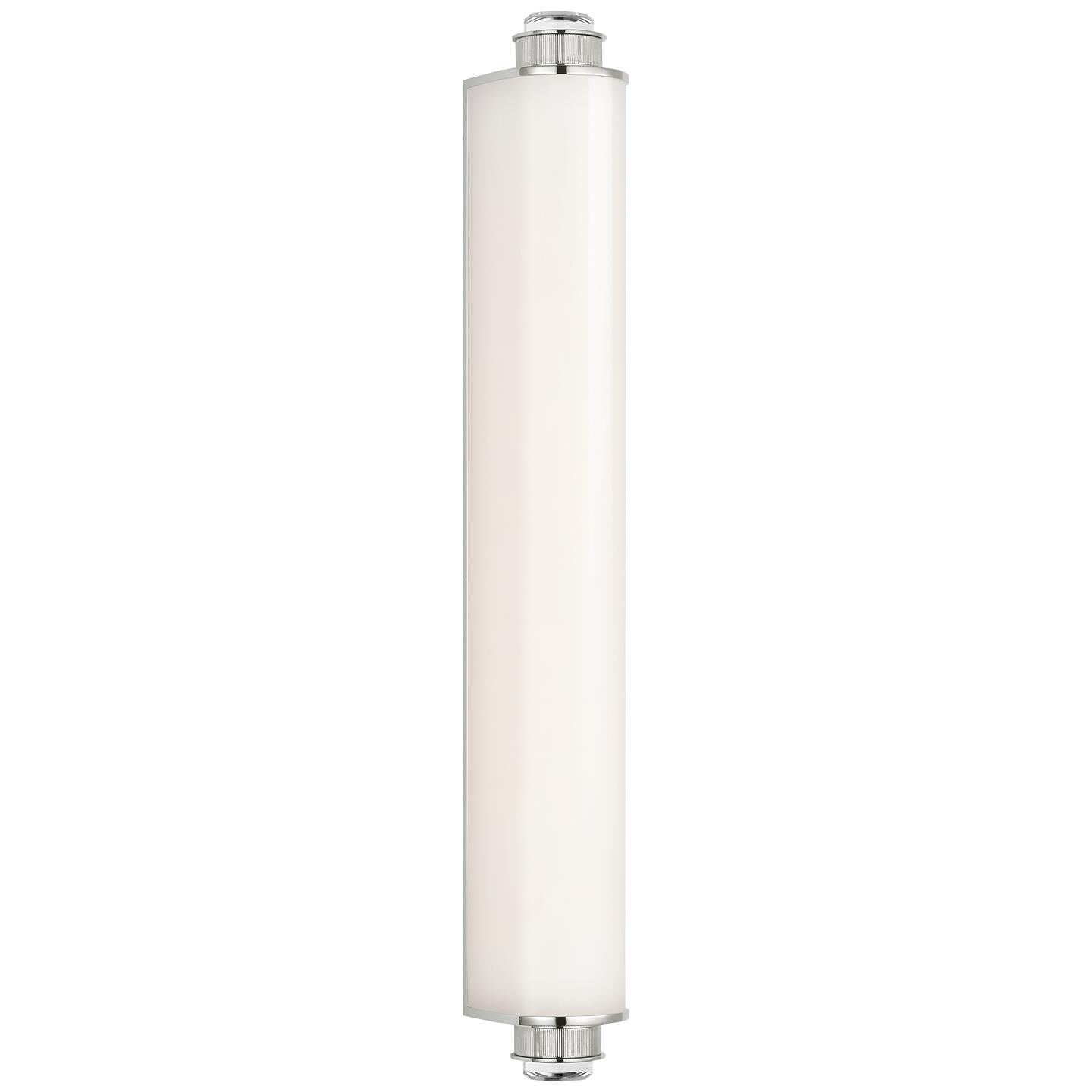 Shown in Polished Nickel finish and White glass