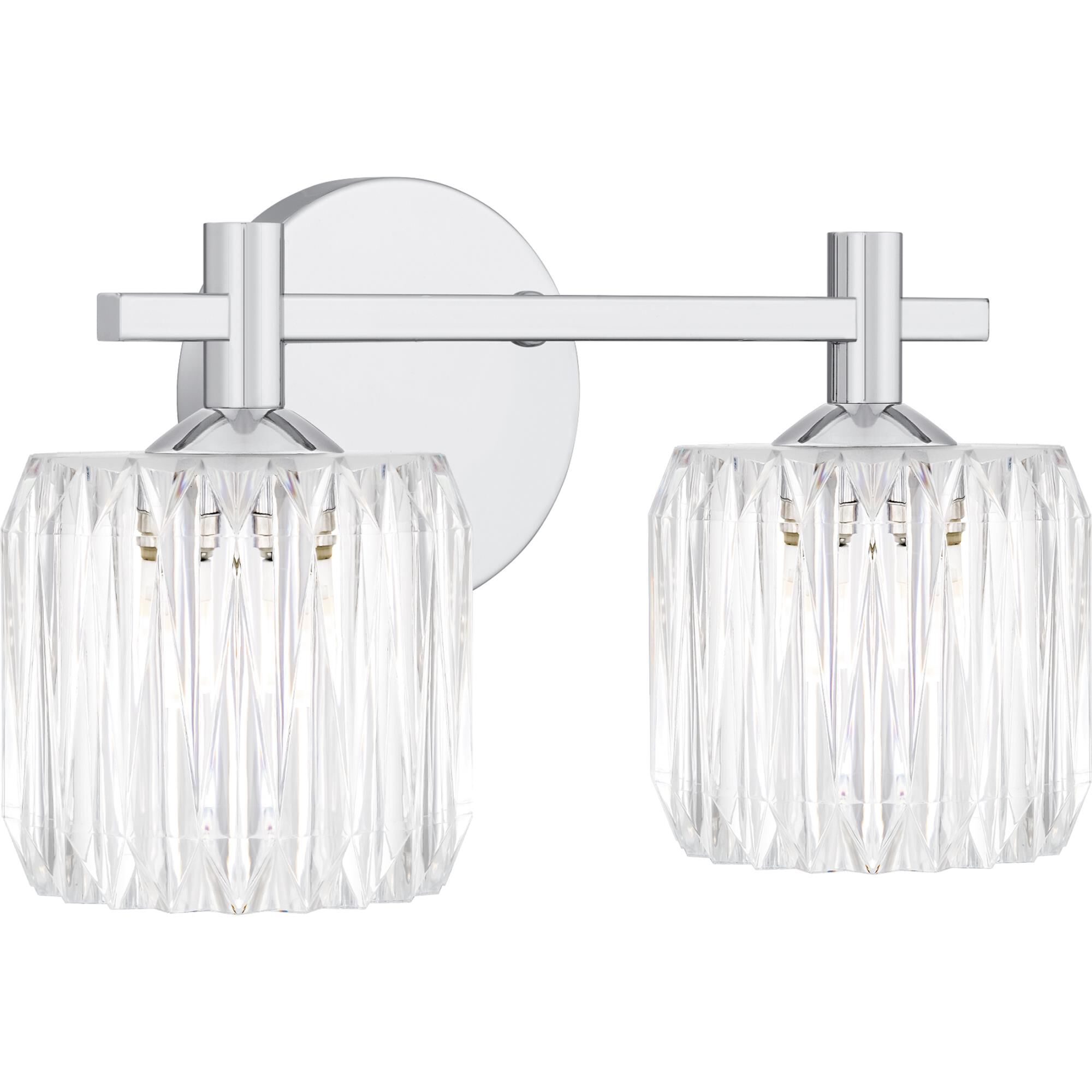 Shown in Polished Chrome finish and Clear Acrylic shade