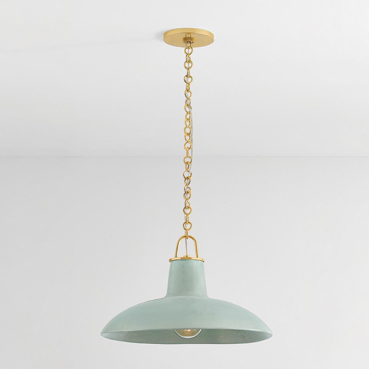 Shown in Aged Brass and Ceramic Moss Crackle finish