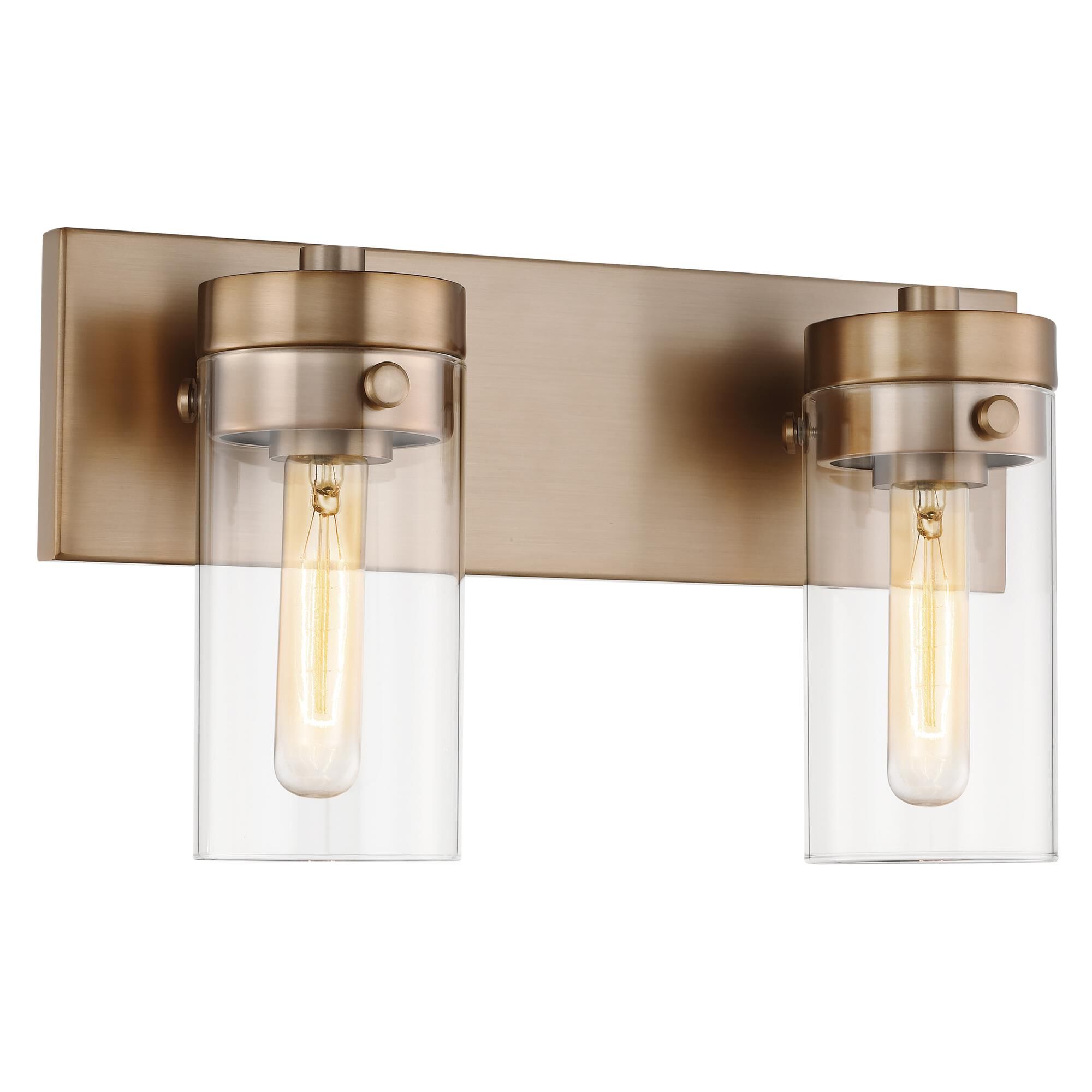 Shown in Burnished Brass finish and Clear glass