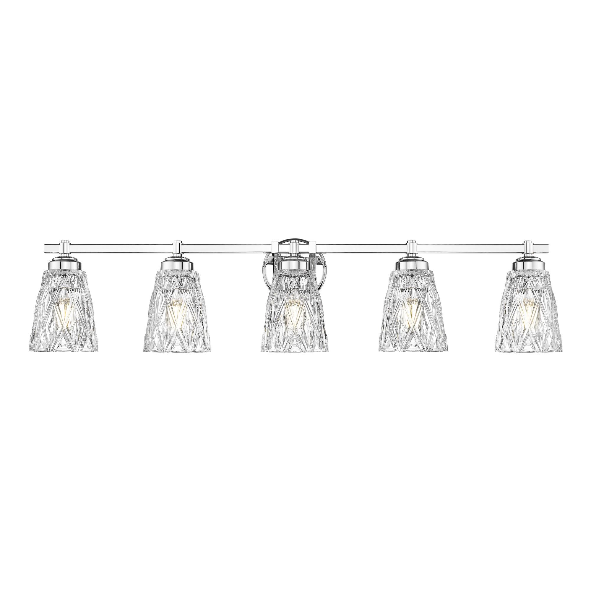 Shown in Chrome finish and Clear glass
