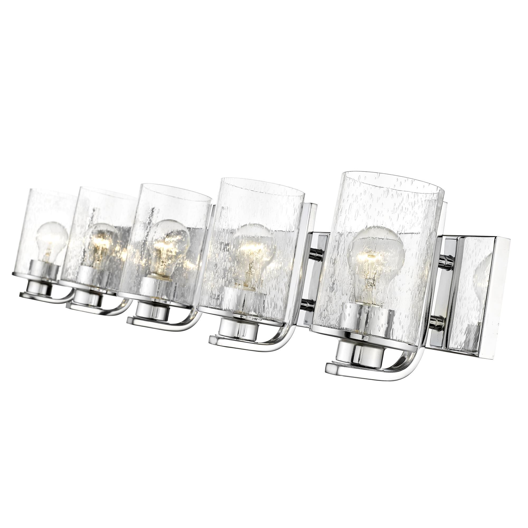 Shown in Chrome finish and Glass shade
