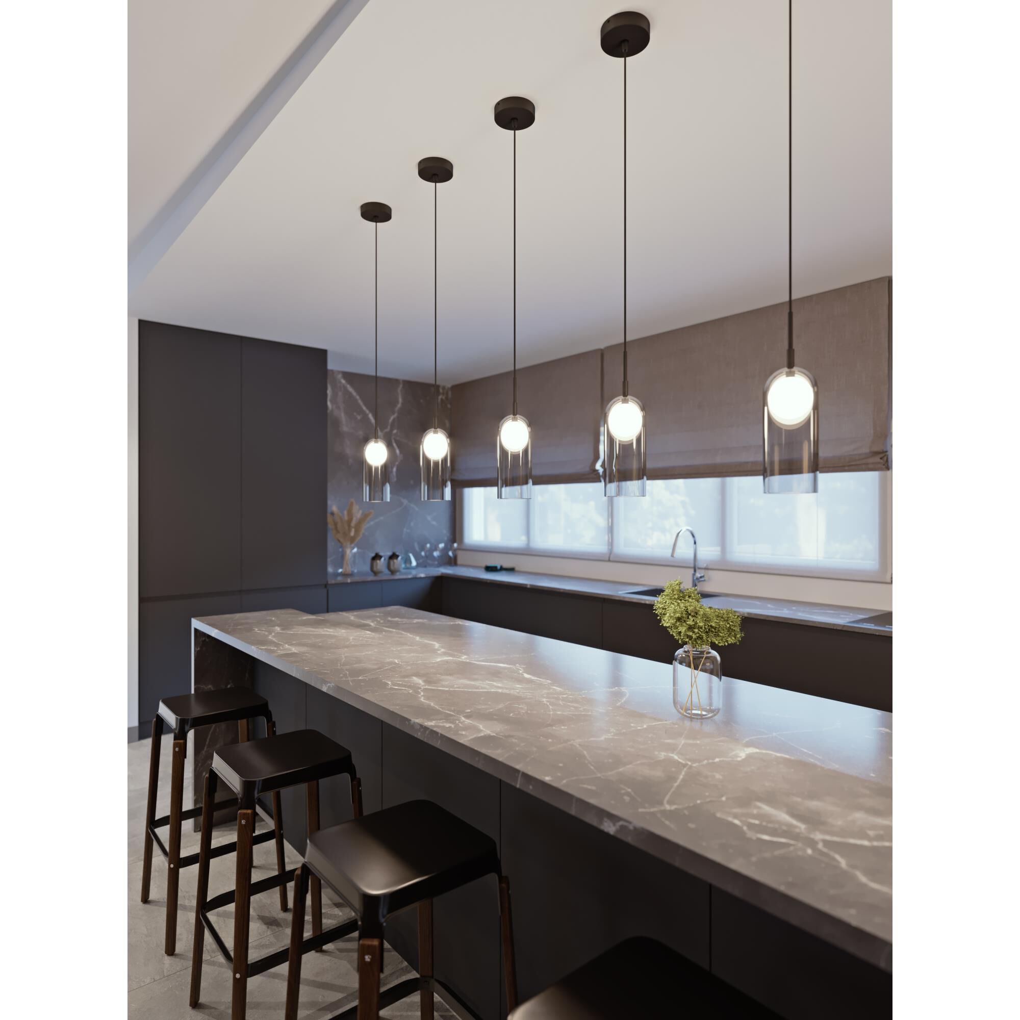 Shown in Black finish and Black glass