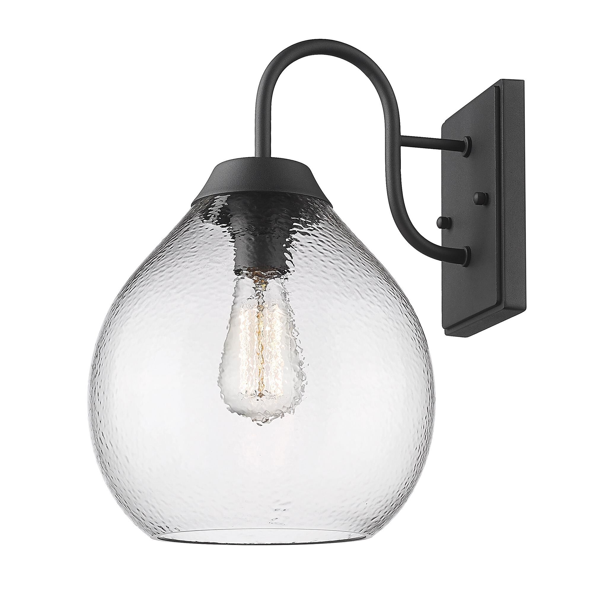 Shown in Natural Black finish and Hammered Clear  glass