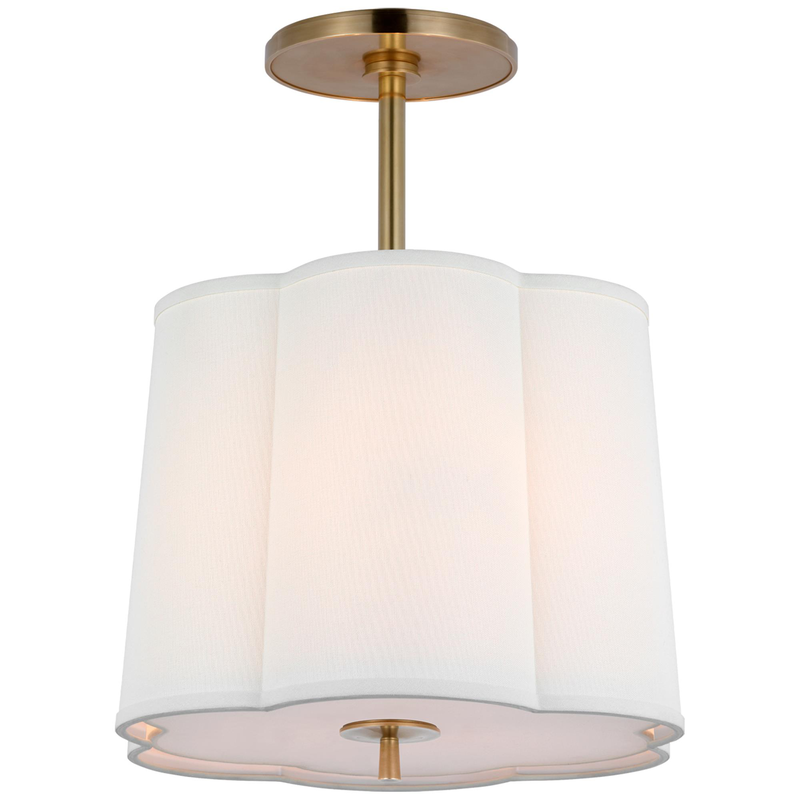 Barbara Barry Simple Scallop 15 Inch 3 Light Semi Flush Mount by Visual Comfort Signature Collection
