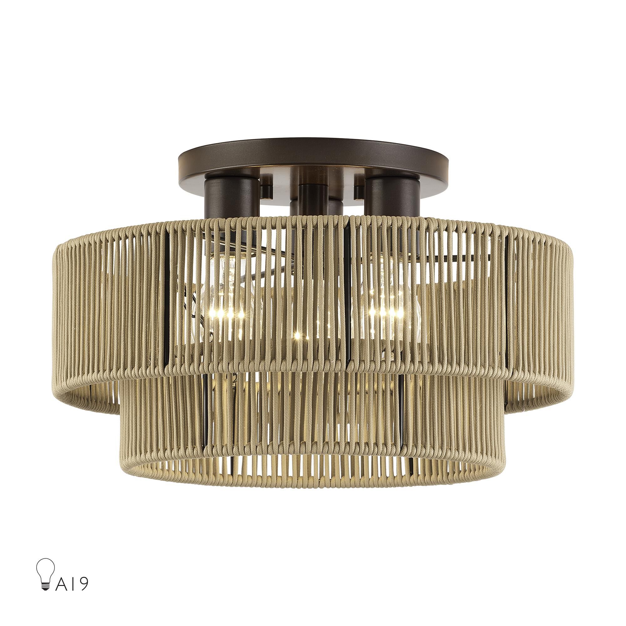 Acordia 15 Inch Semi Flush Mount by Livex Lighting