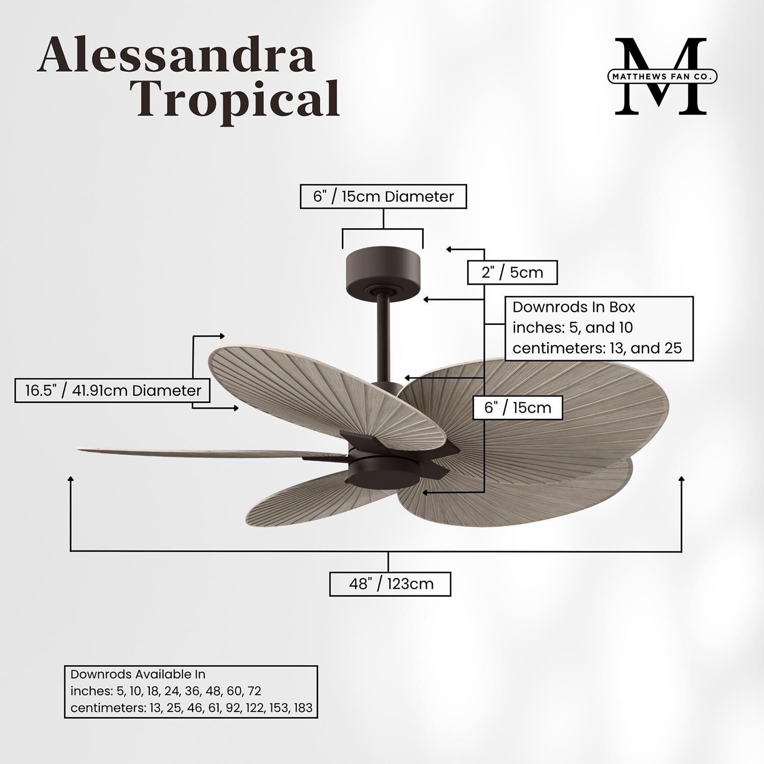 Alessandra Tropical 48 Inch Ceiling Fan by Matthews Fan Company