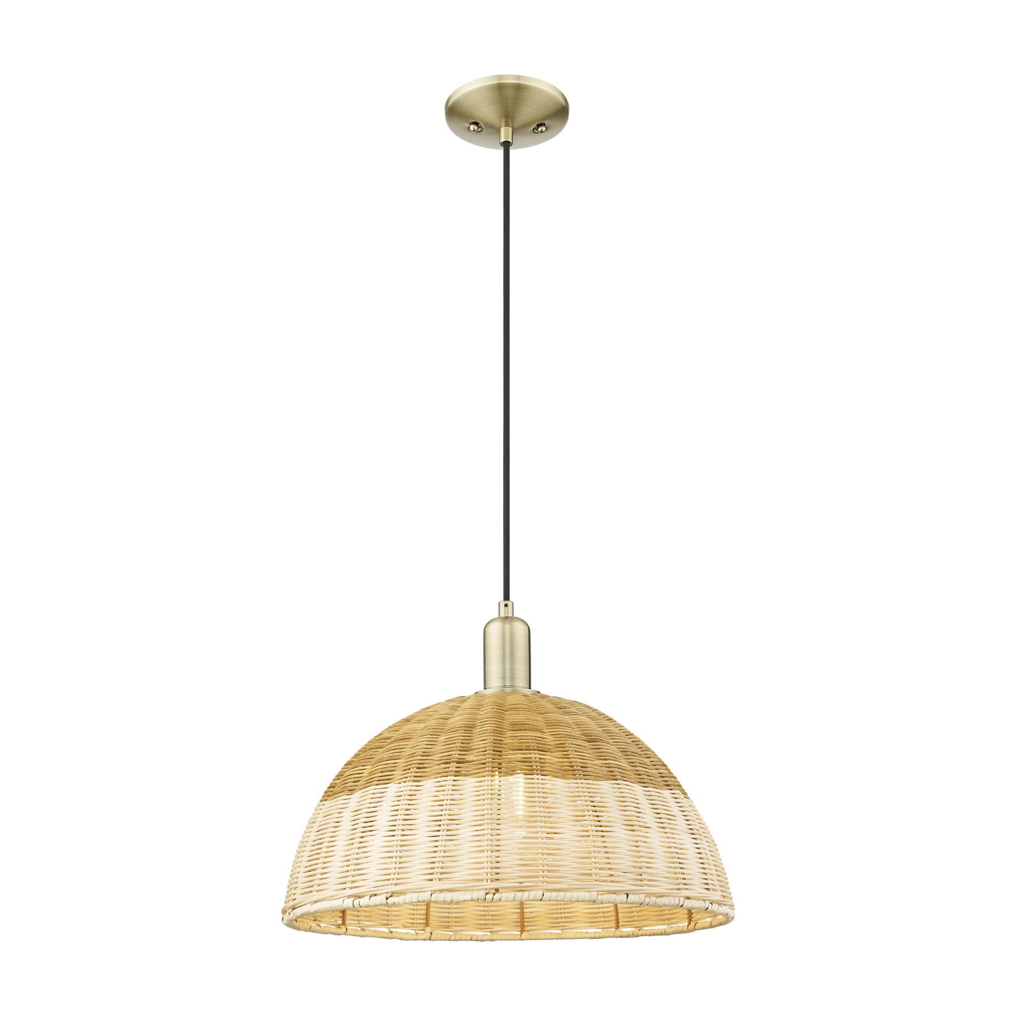 Bruno Marashlian Natural Ballston Dome 16 Inch Large Pendant by Innovations Lighting