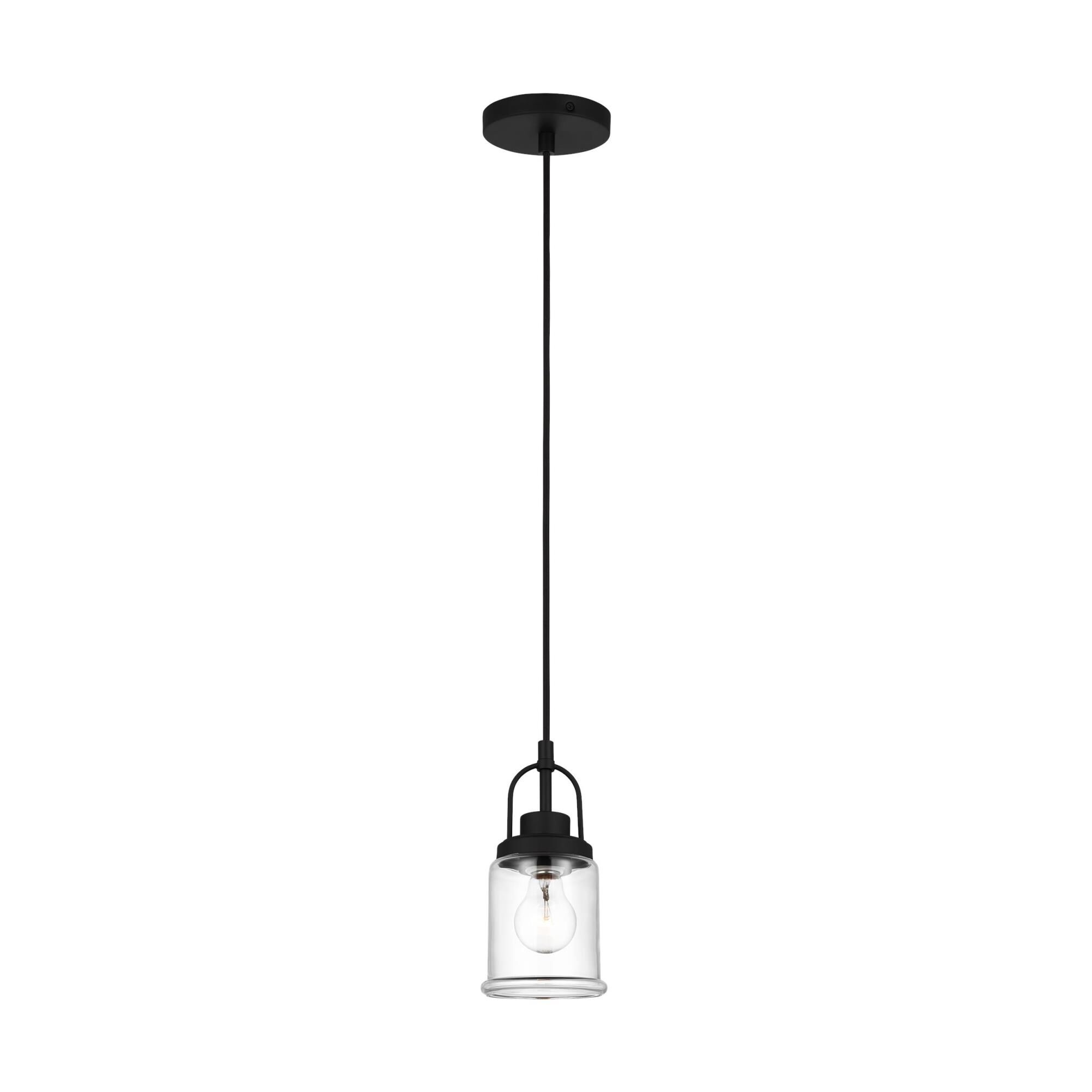 Shown in Midnight Black finish and Clear glass and Clear Glass shade