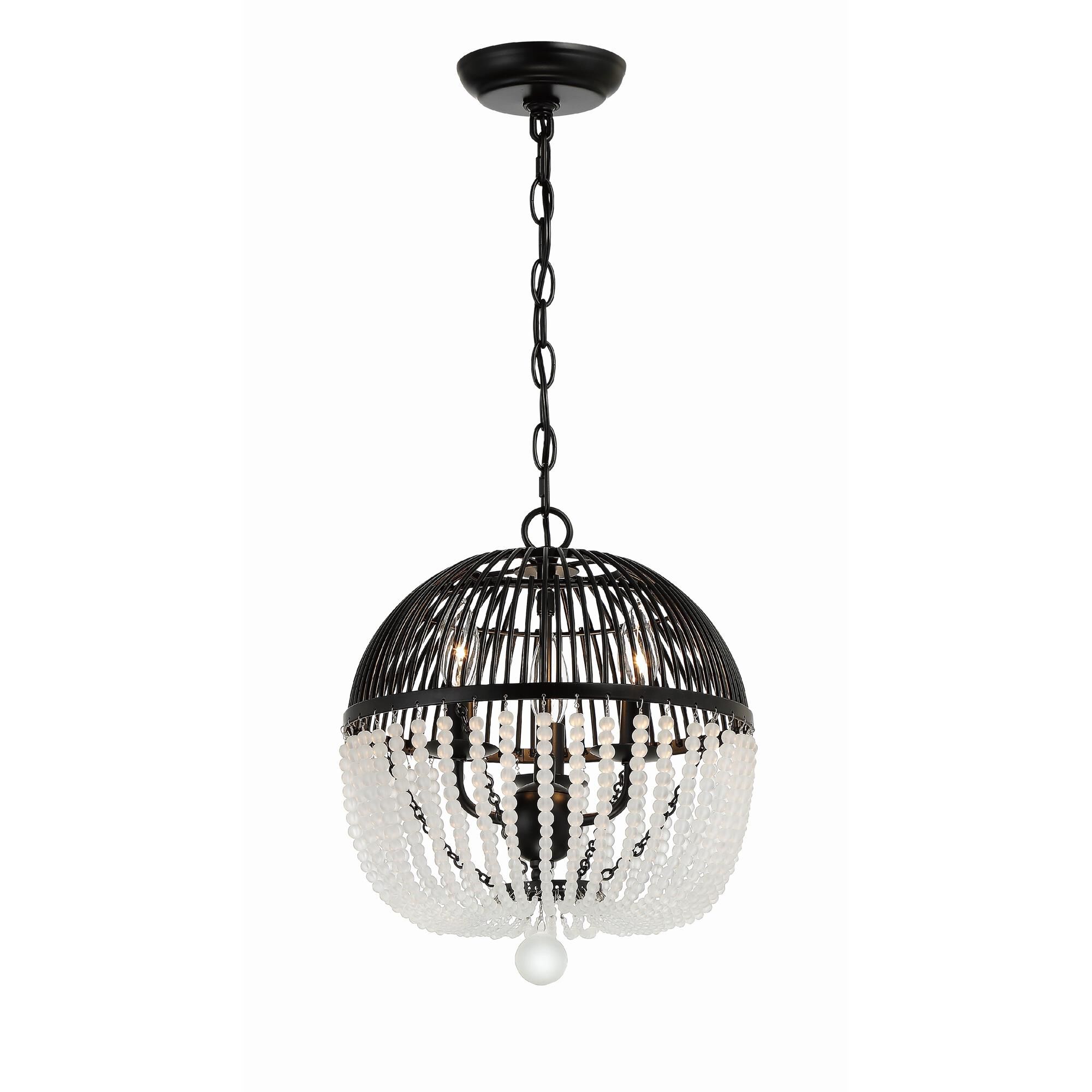 Shown in Matte Black finish and Frosted Glass Beads crystal