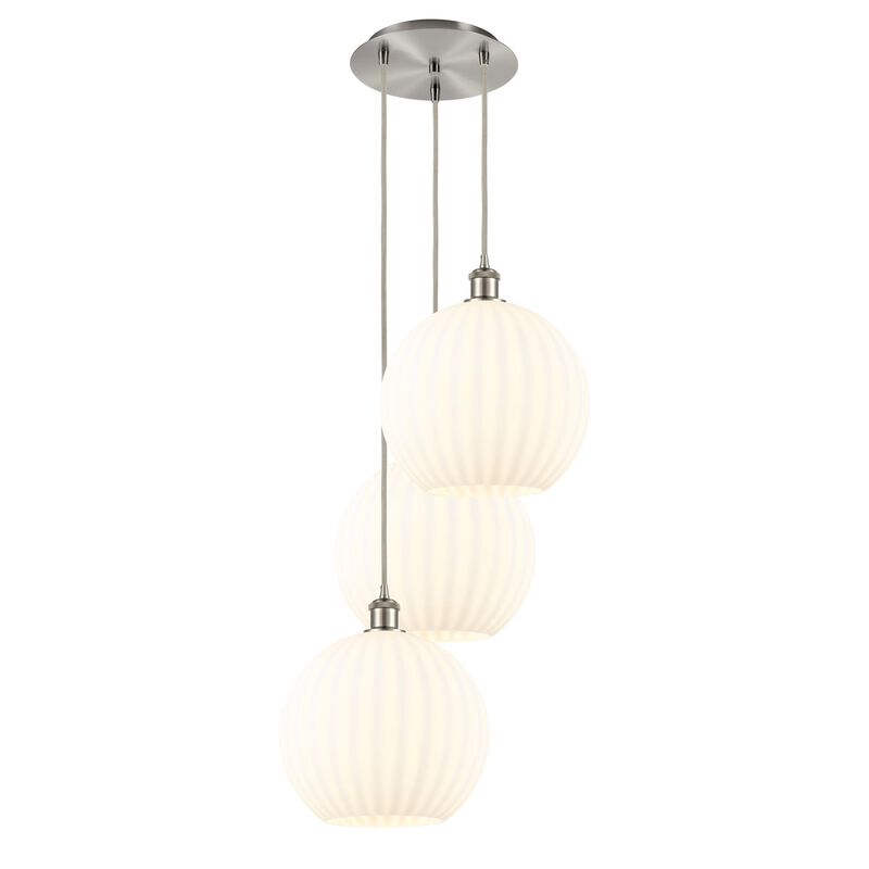 Bruno Marashlian White Venetian 19 Inch Multi Light Pendant by Innovations Lighting