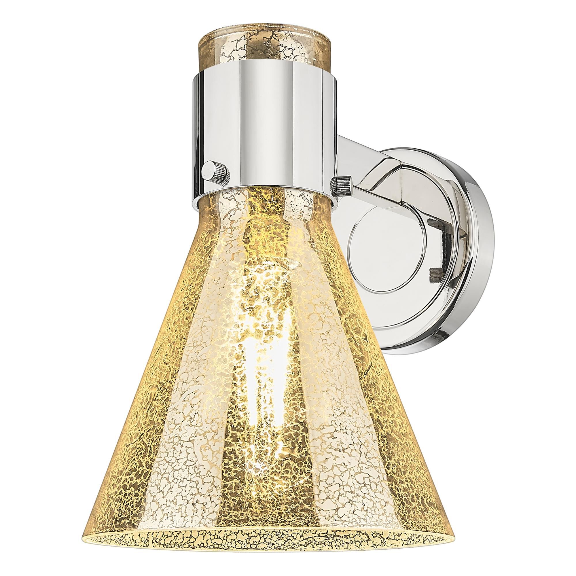 Shown in Polished Nickel finish and Mercury glass