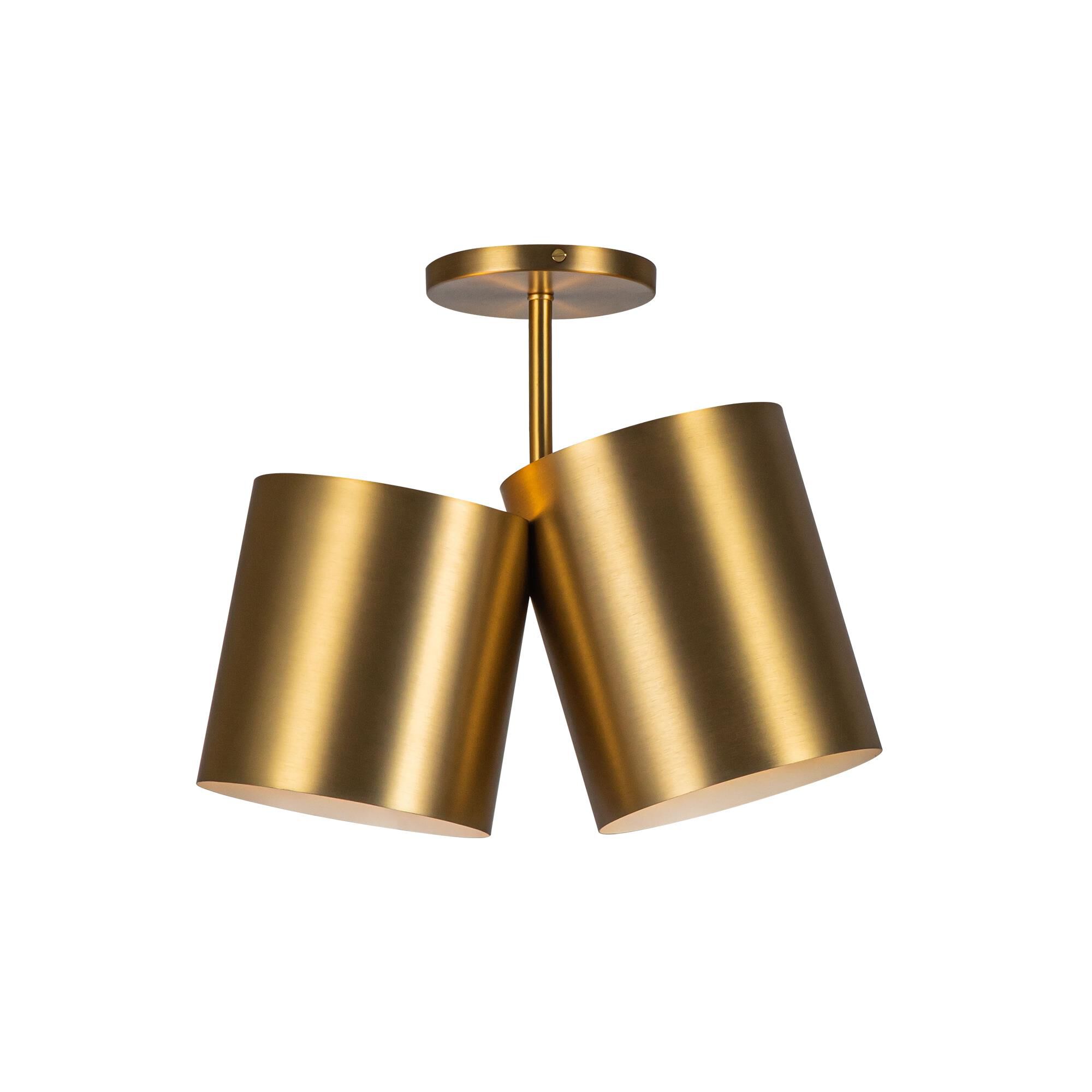 Shown in Brushed Gold finish and Steel shade