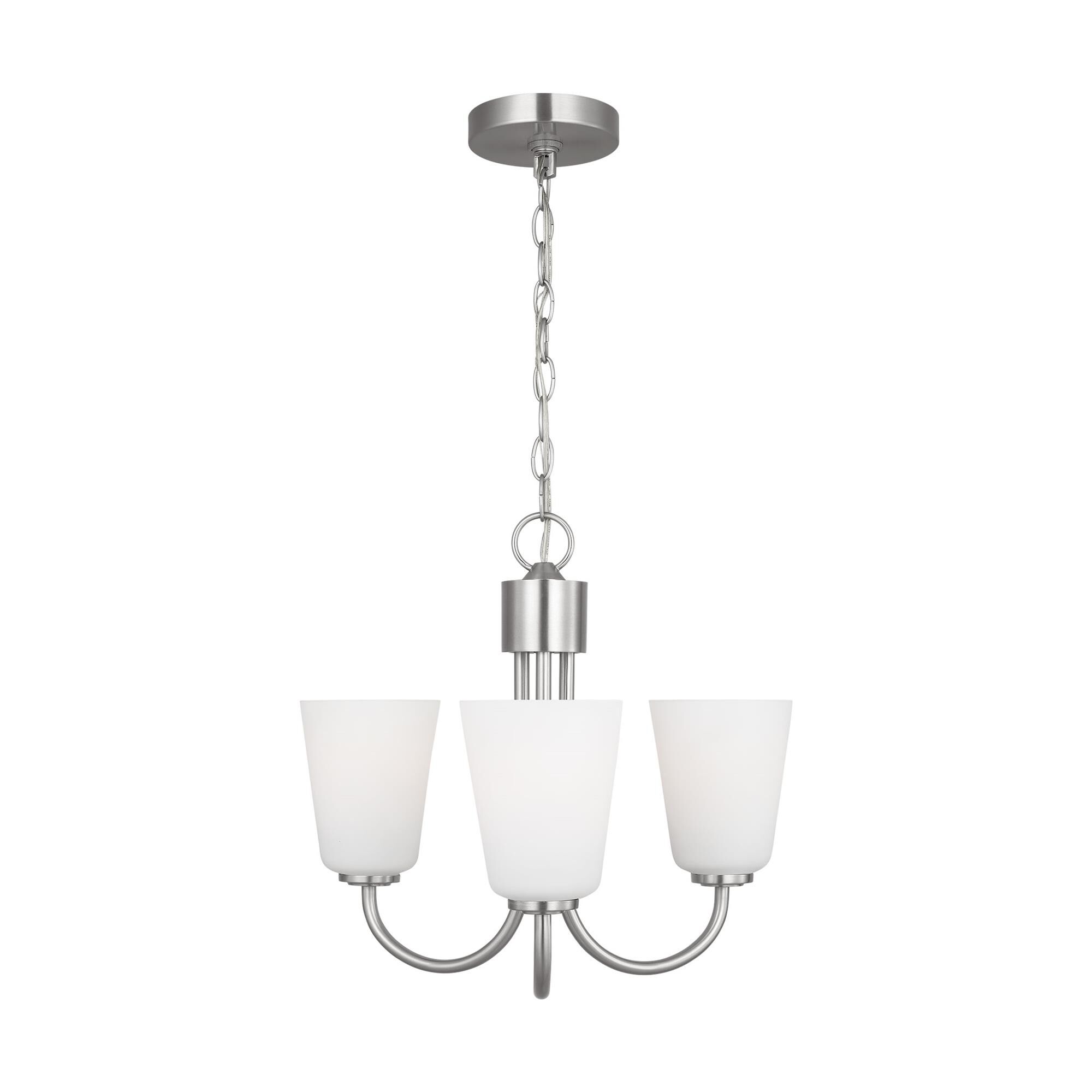 Shown in Brushed Nickel finish and Etched Painted White Inside glass