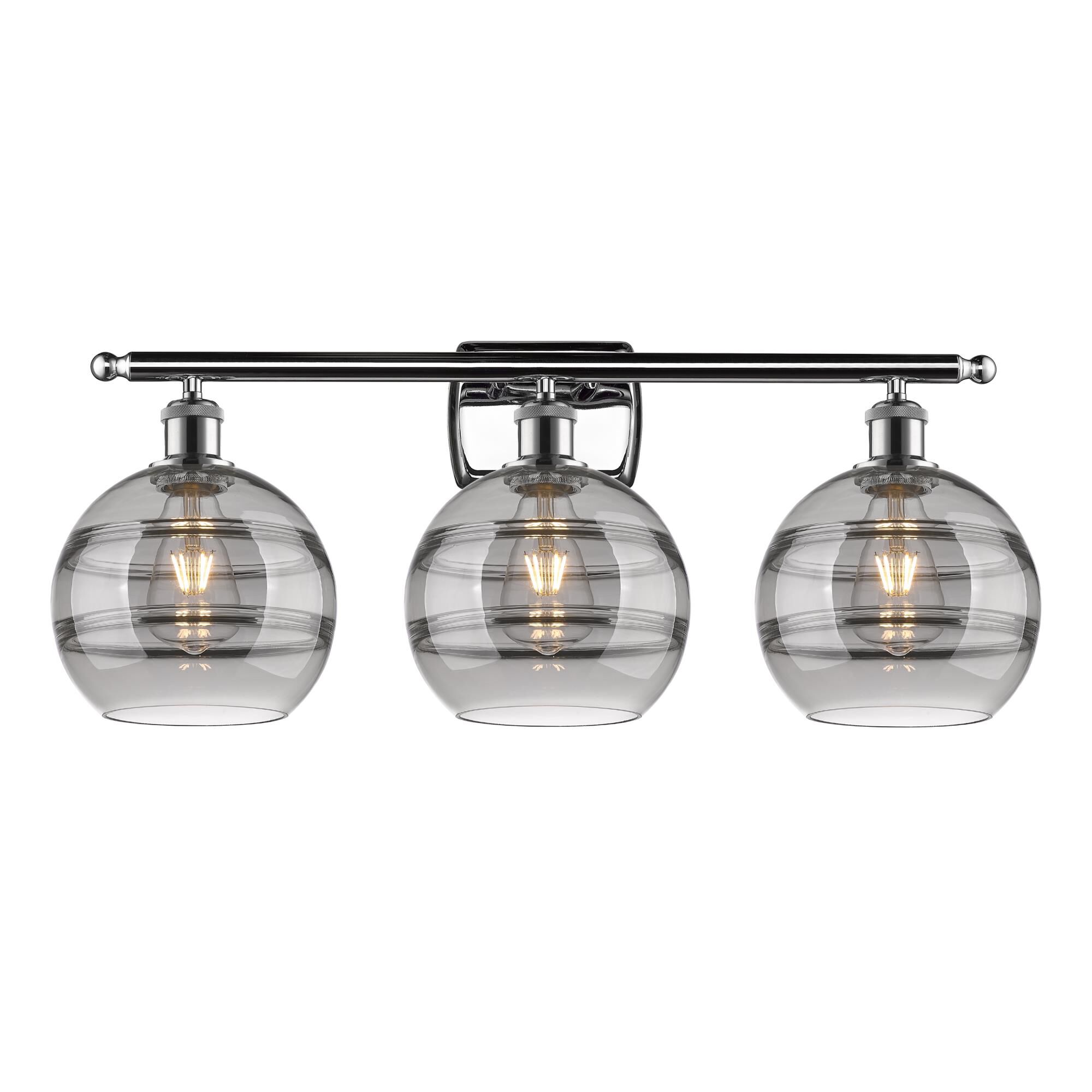Shown in Polished Chrome finish and Light Smoke glass