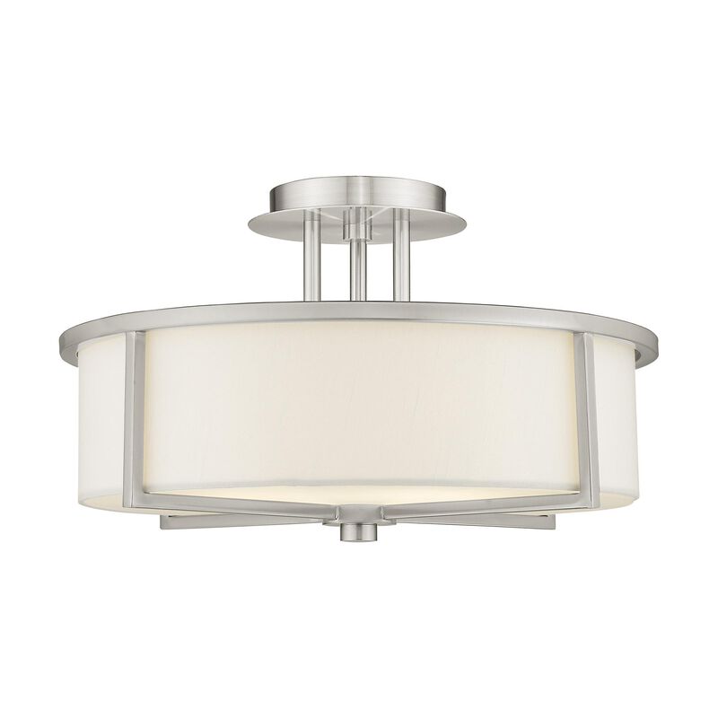 Wesley 16 Inch 3 Light Semi Flush Mount by Livex Lighting