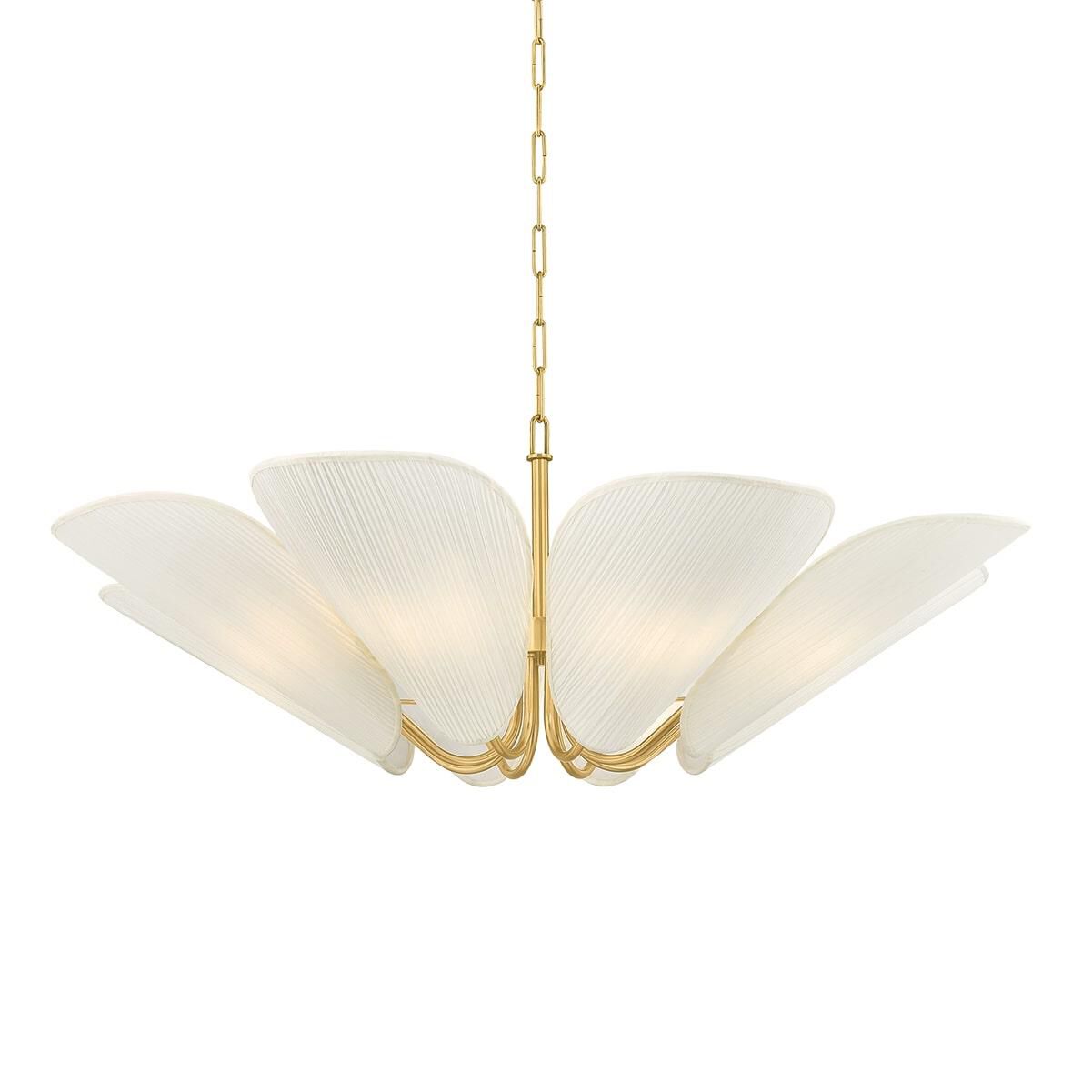 Shown in Aged Brass finish and Off White Cotton shade