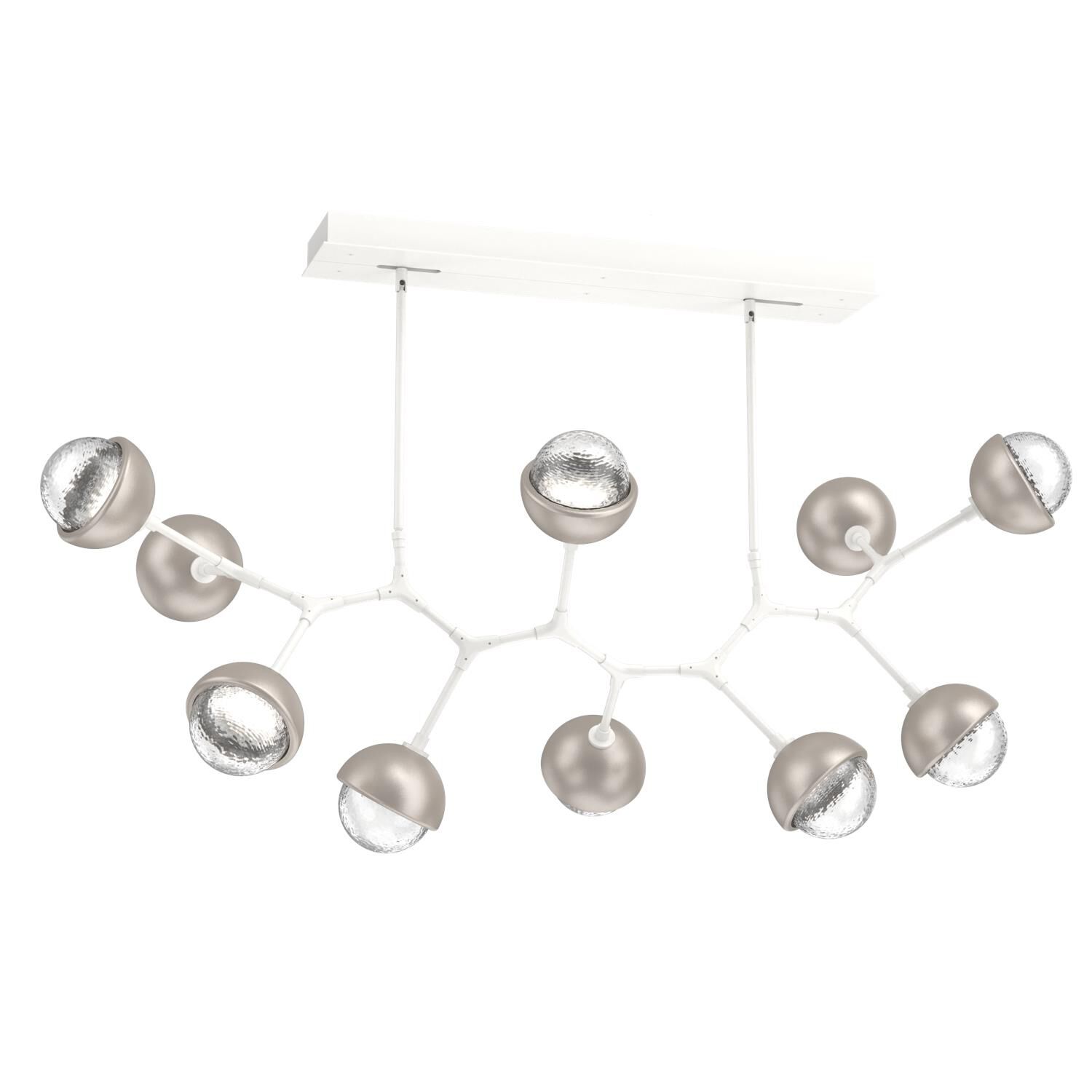 Shown in Salt White finish and Clear glass and Beige Silver accent