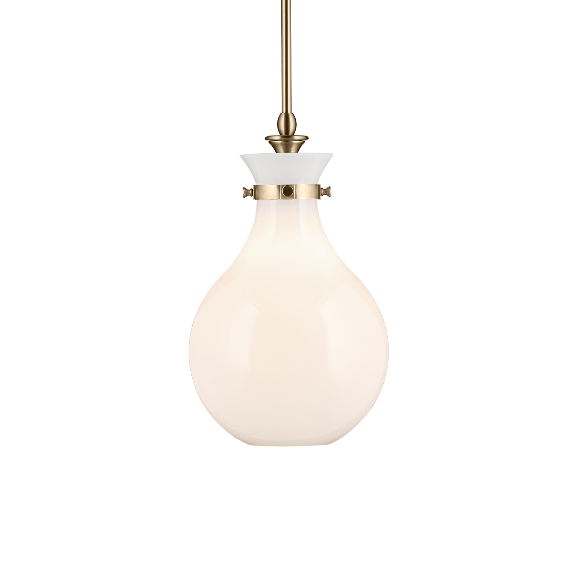 Shown in Champagne Bronze finish and Opal glass