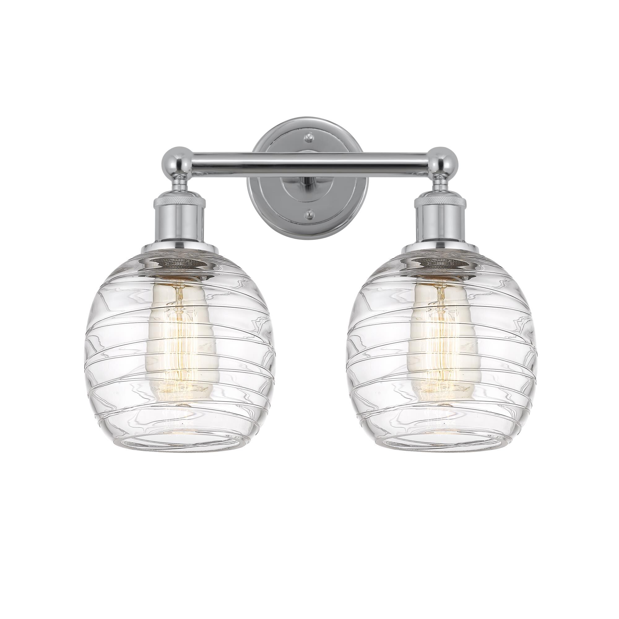 Shown in Polished Chrome, Deco Swirl finish and Deco Swirl glass and Deco Swirl Glass shade