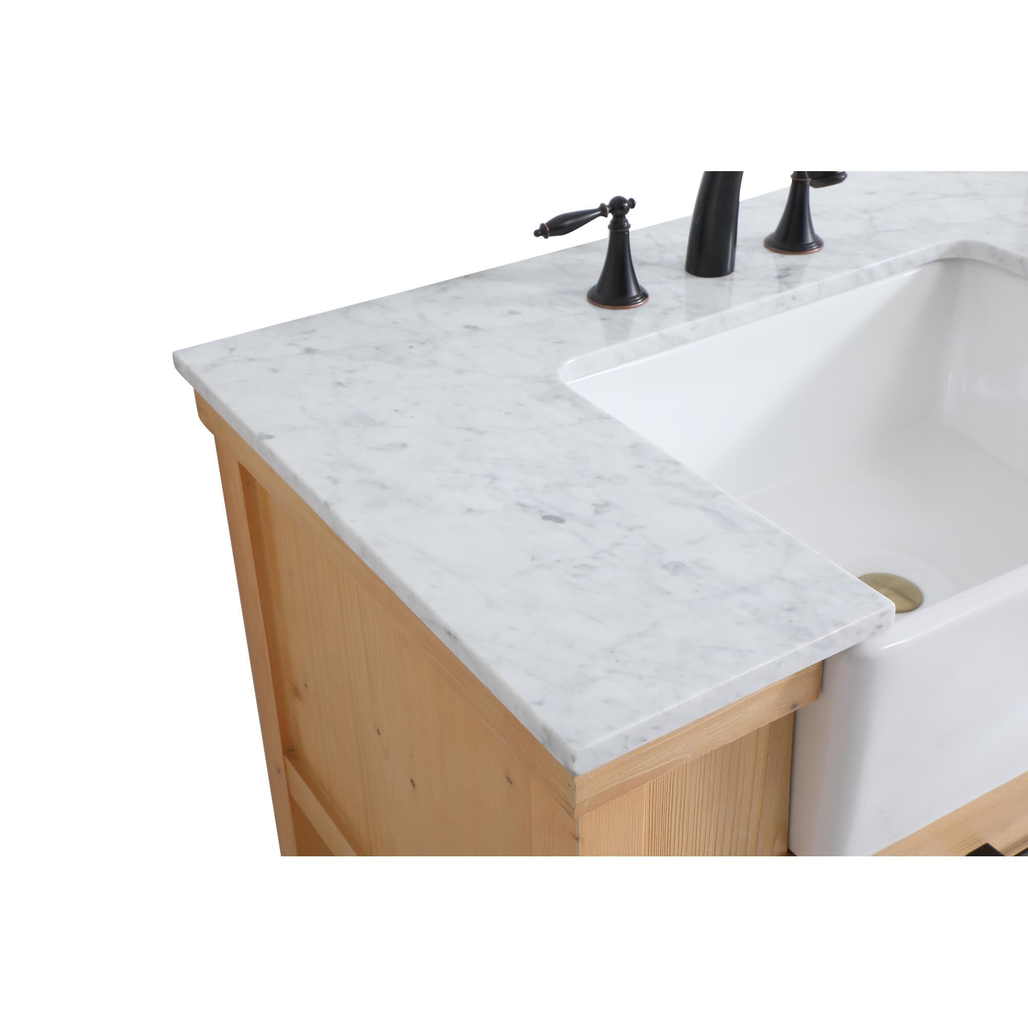 Shown in Natural Wood finish and Without Backsplash accent