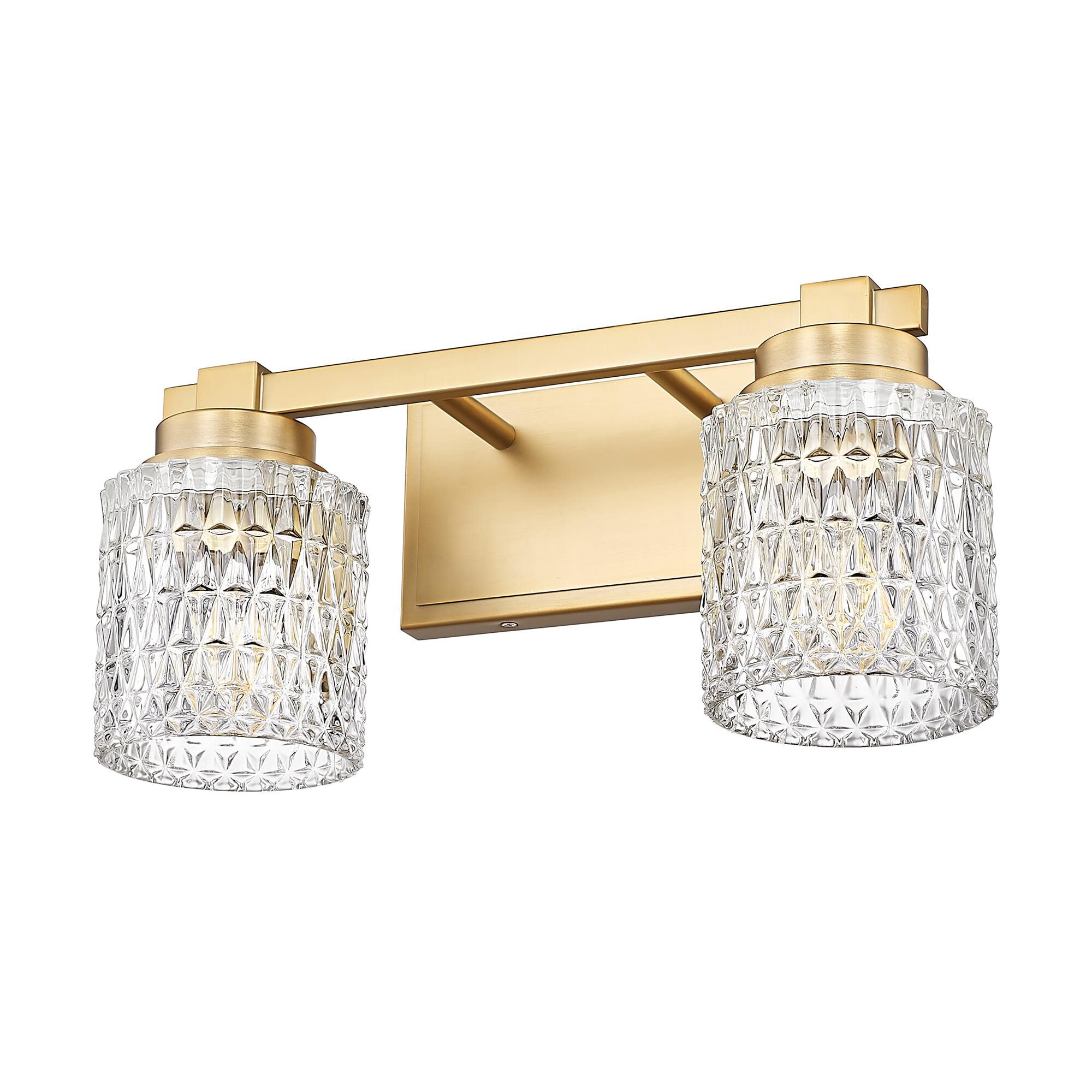 Shown in Modern Gold finish and Clear Diamond glass
